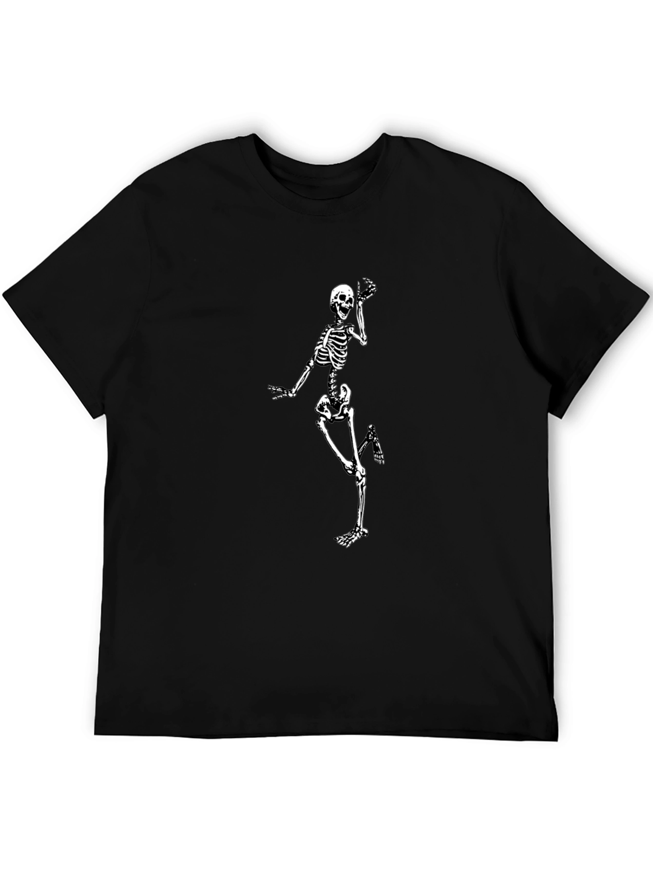 Skeleton Graphic Tee - Black Crew Neck