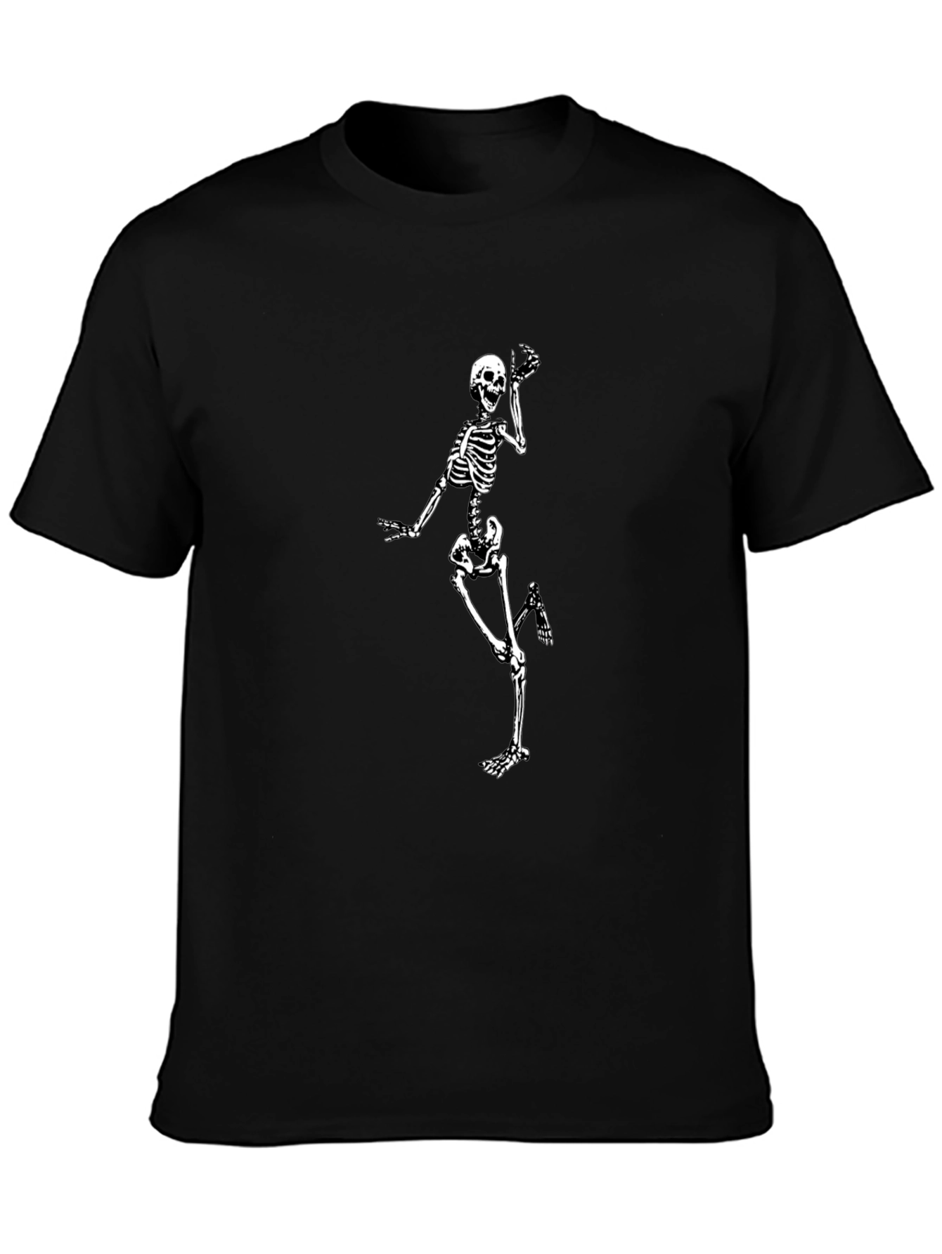 Skeleton Graphic Tee - Black Crew Neck
