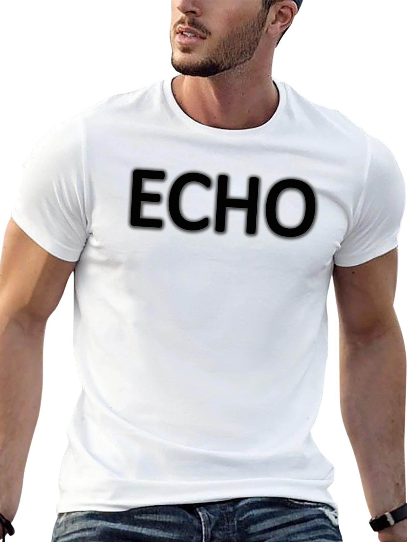 Mens Black Echo Graphic T-Shirt