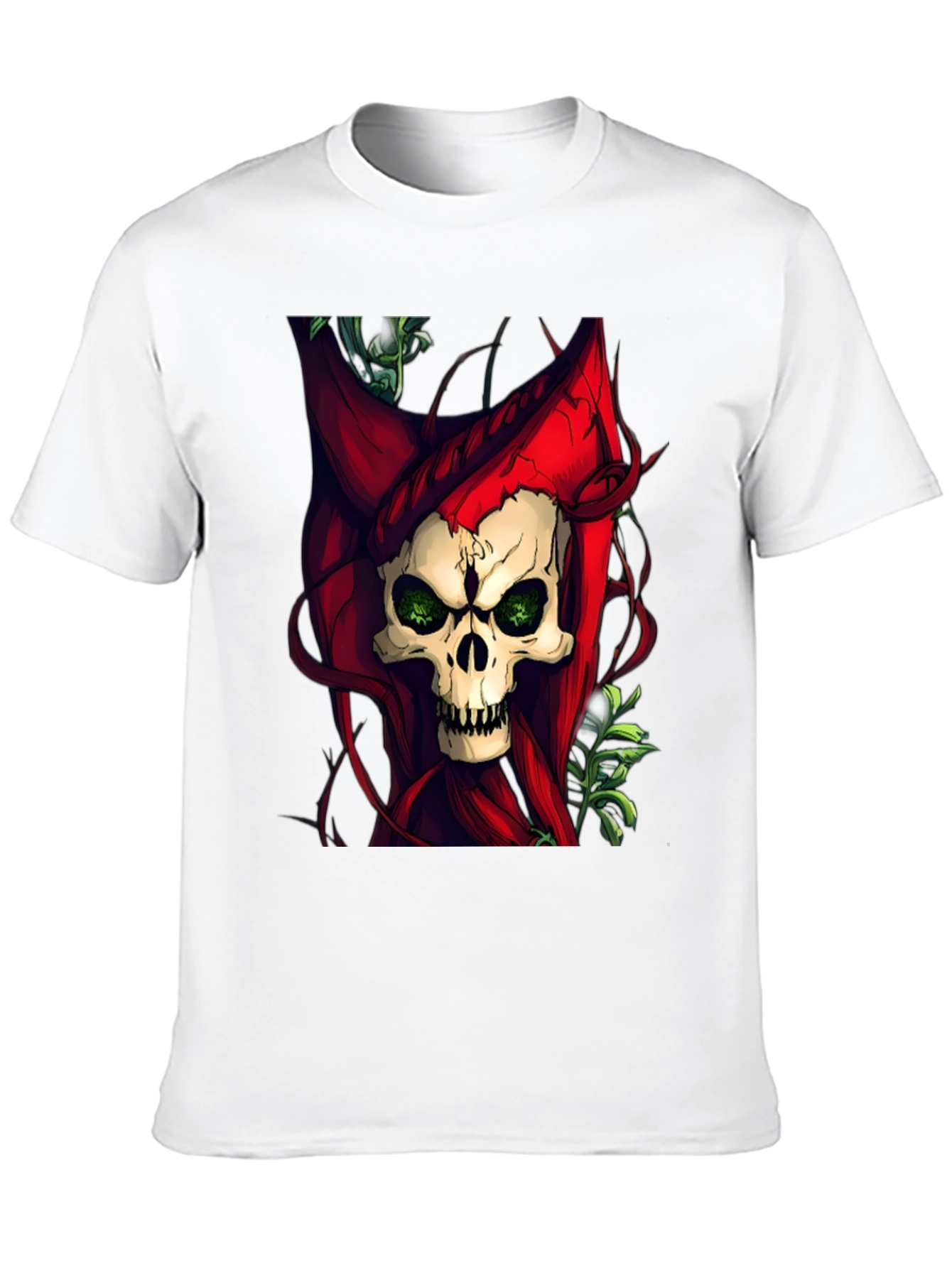 Skull & Red Hood Graphic Tee - Dark Style
