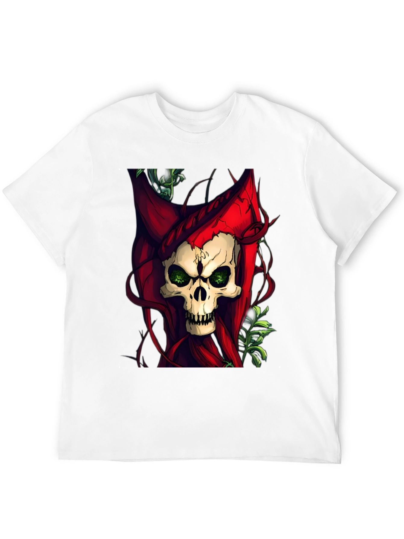 Skull & Red Hood Graphic Tee - Dark Style