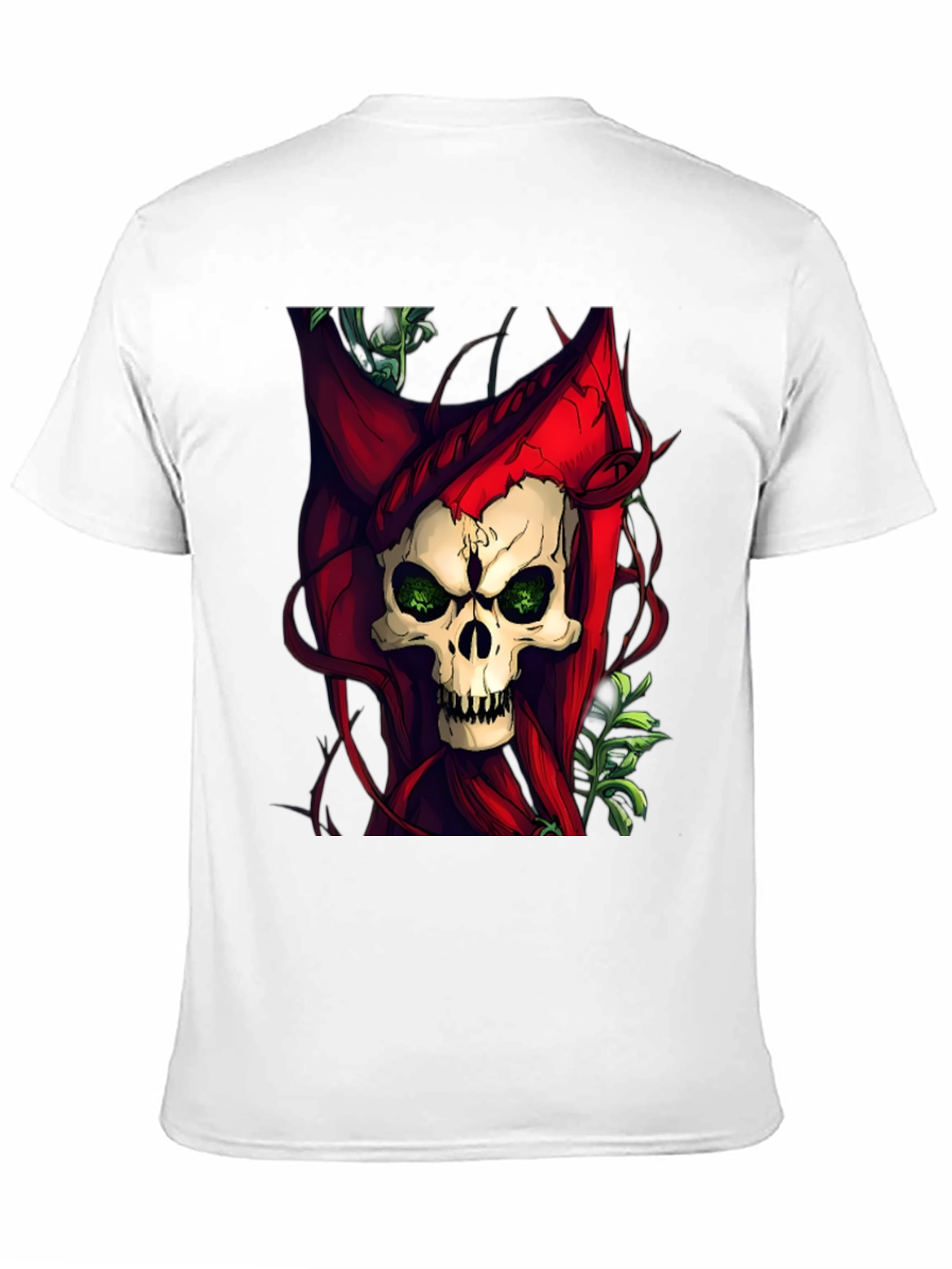 Skull & Red Hood Graphic Tee - Dark Style