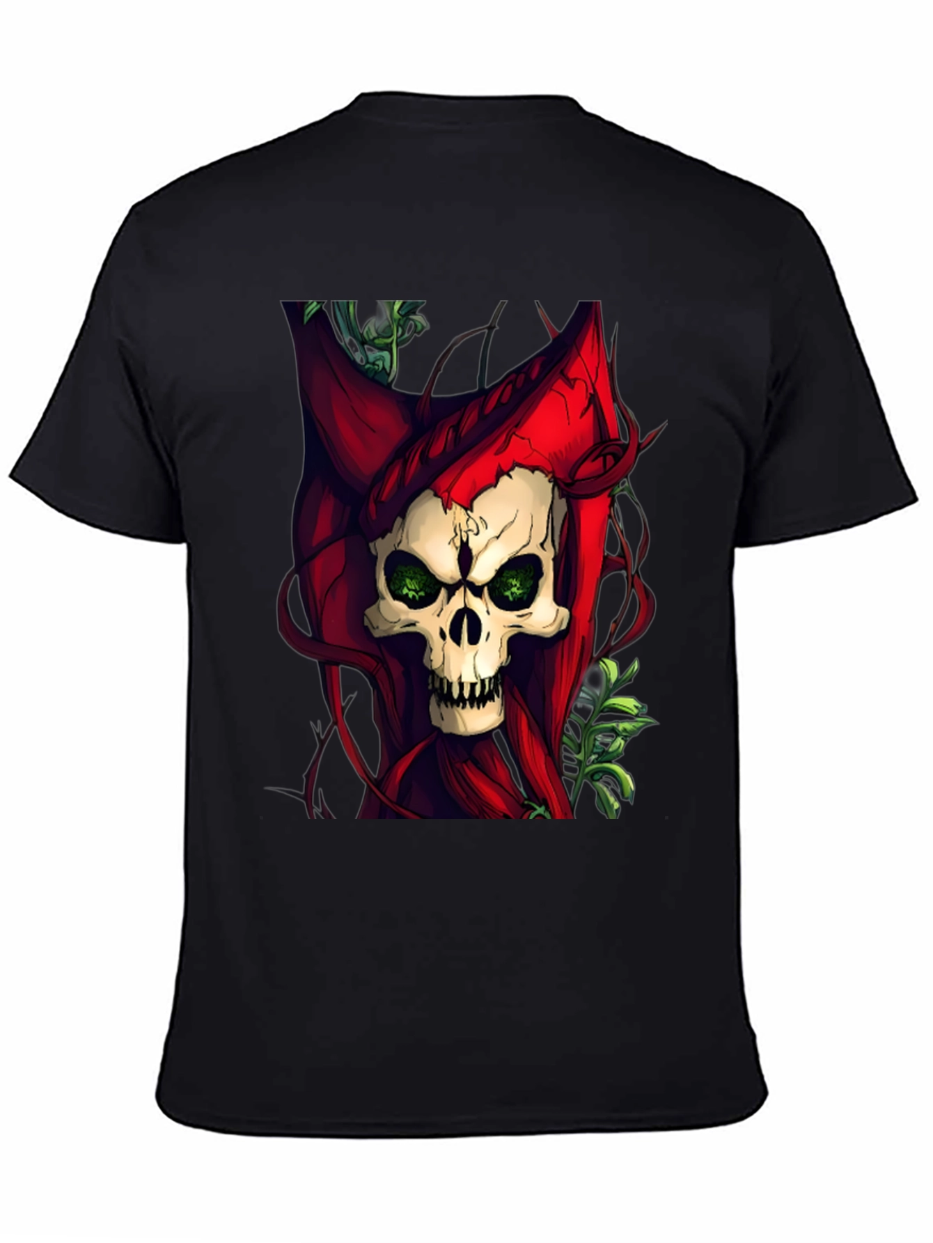 Skull & Red Hood Graphic Tee - Dark Style