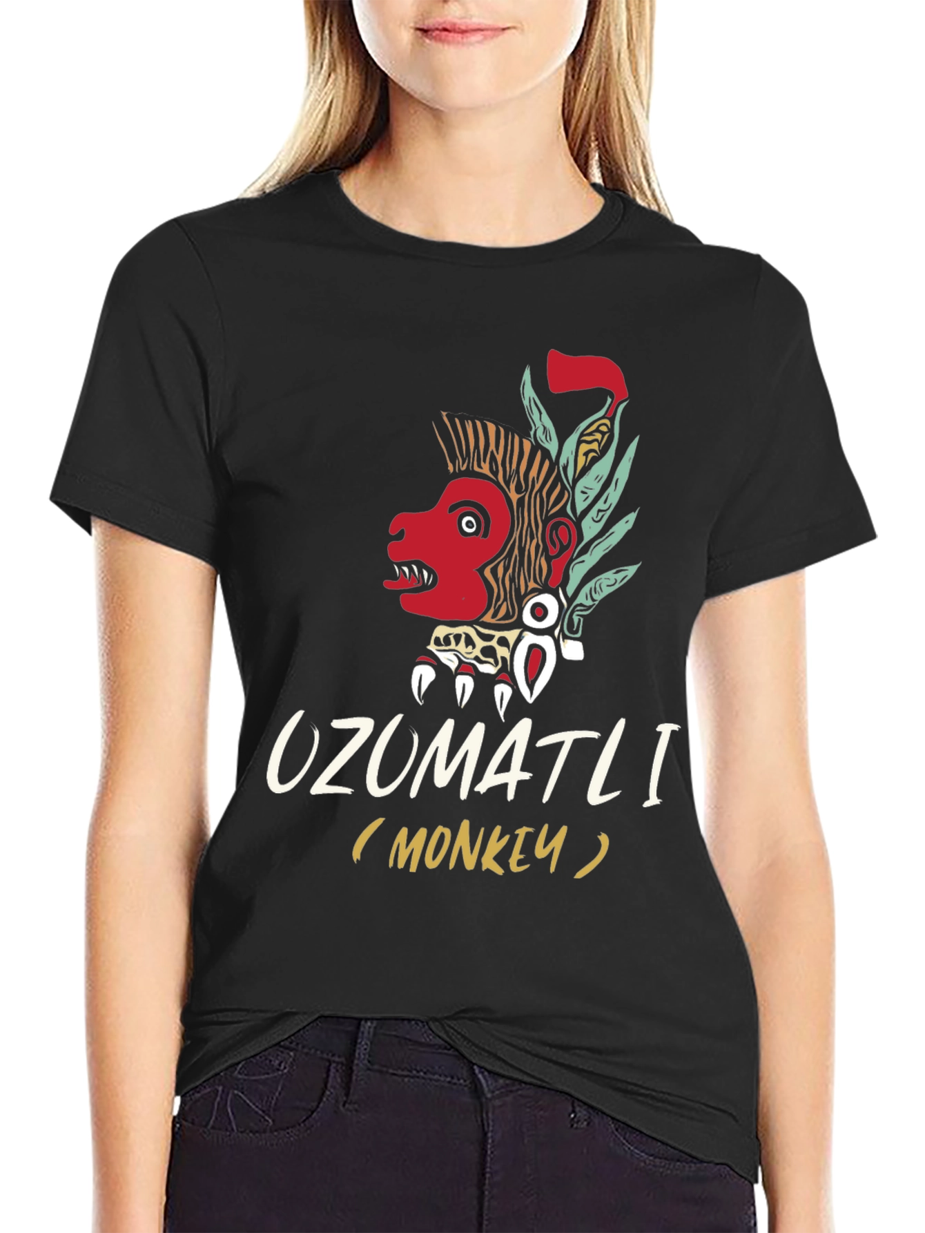 Ozumaltli Monkey T-Shirt - Aztec Inspired Design