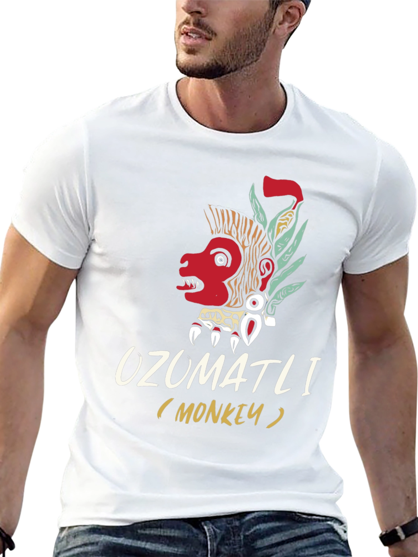 Ozumaltli Monkey T-Shirt - Aztec Inspired Design