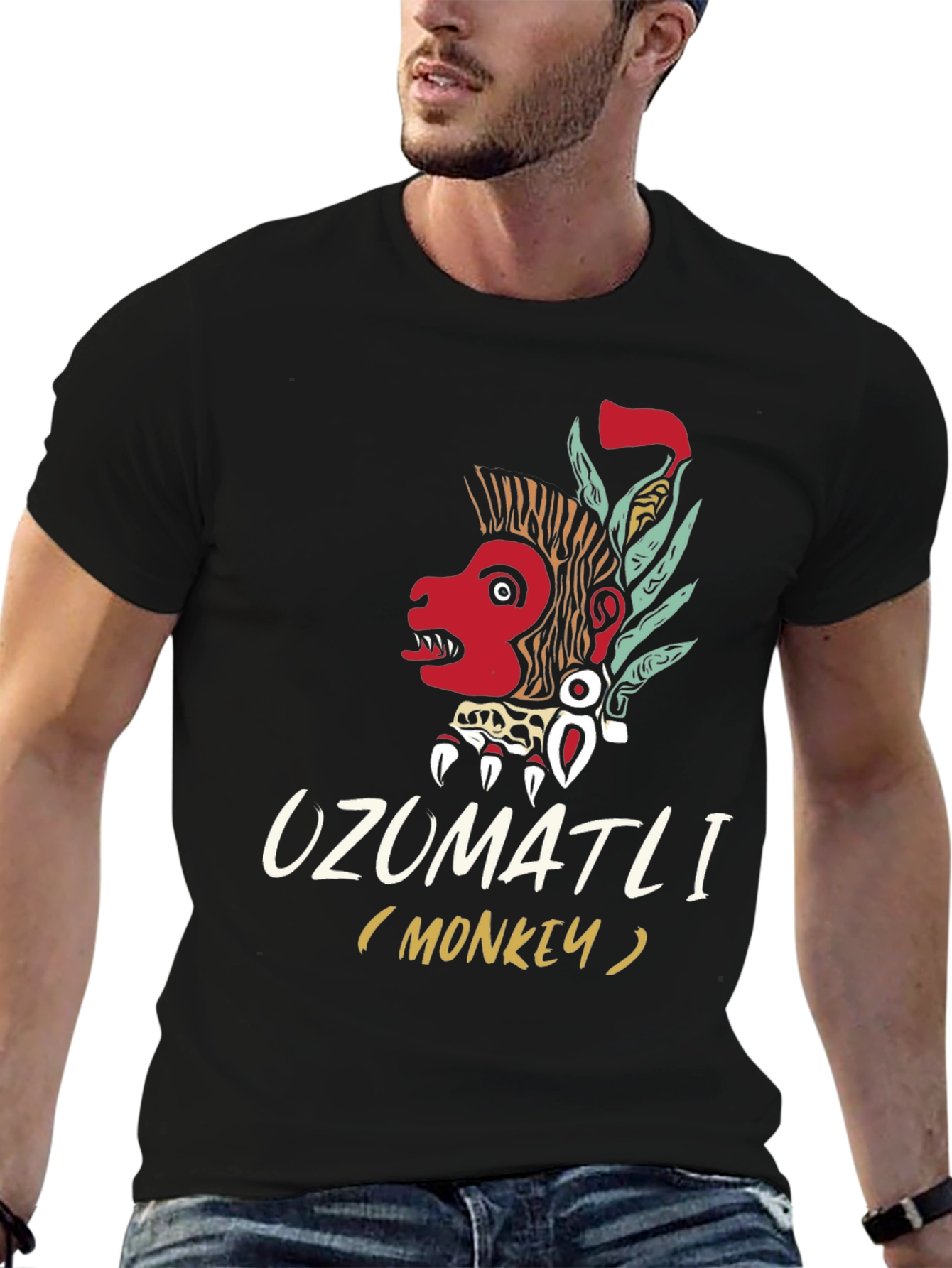 Ozumaltli Monkey T-Shirt - Aztec Inspired Design