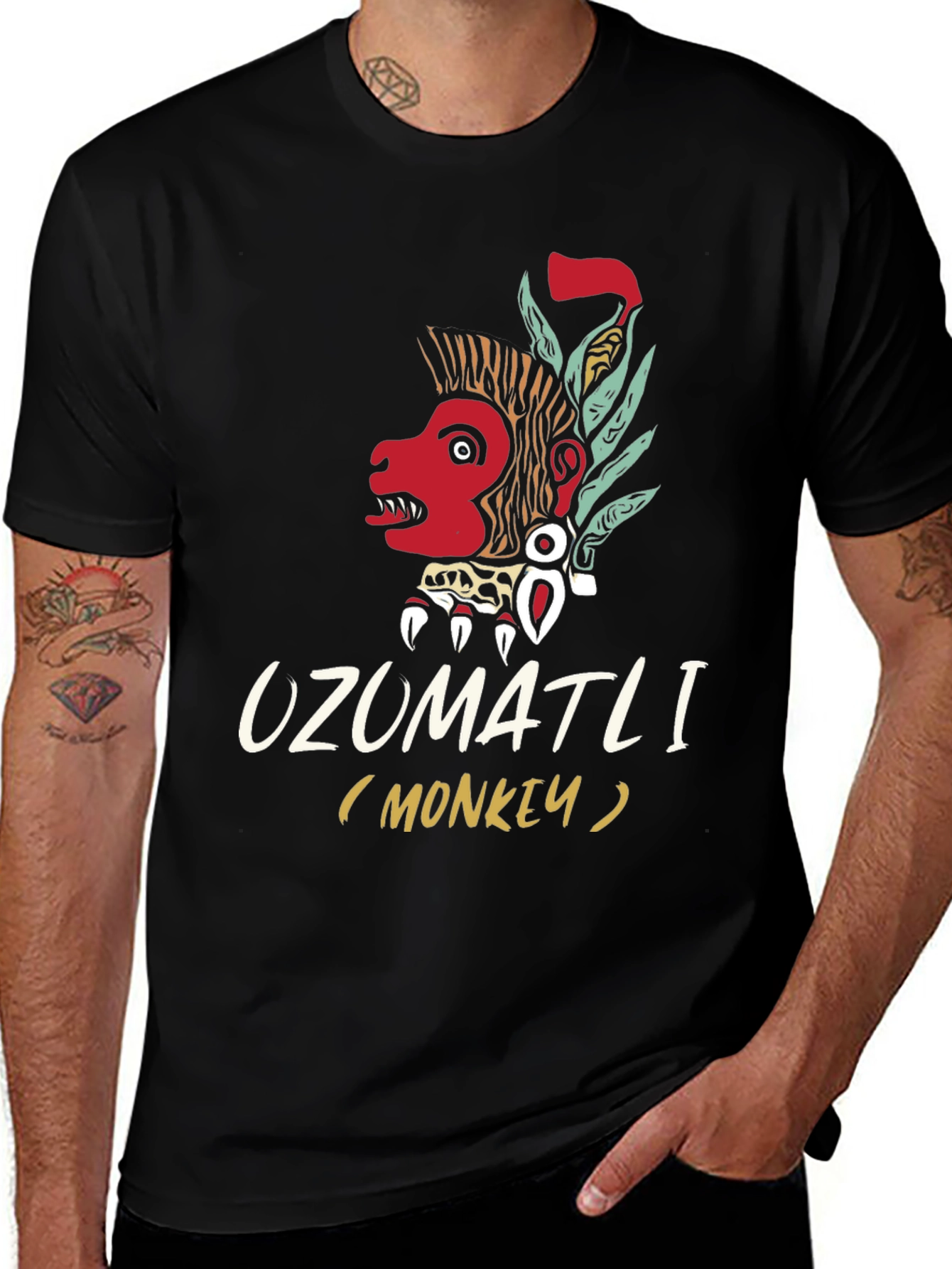 Ozumaltli Monkey T-Shirt - Aztec Inspired Design