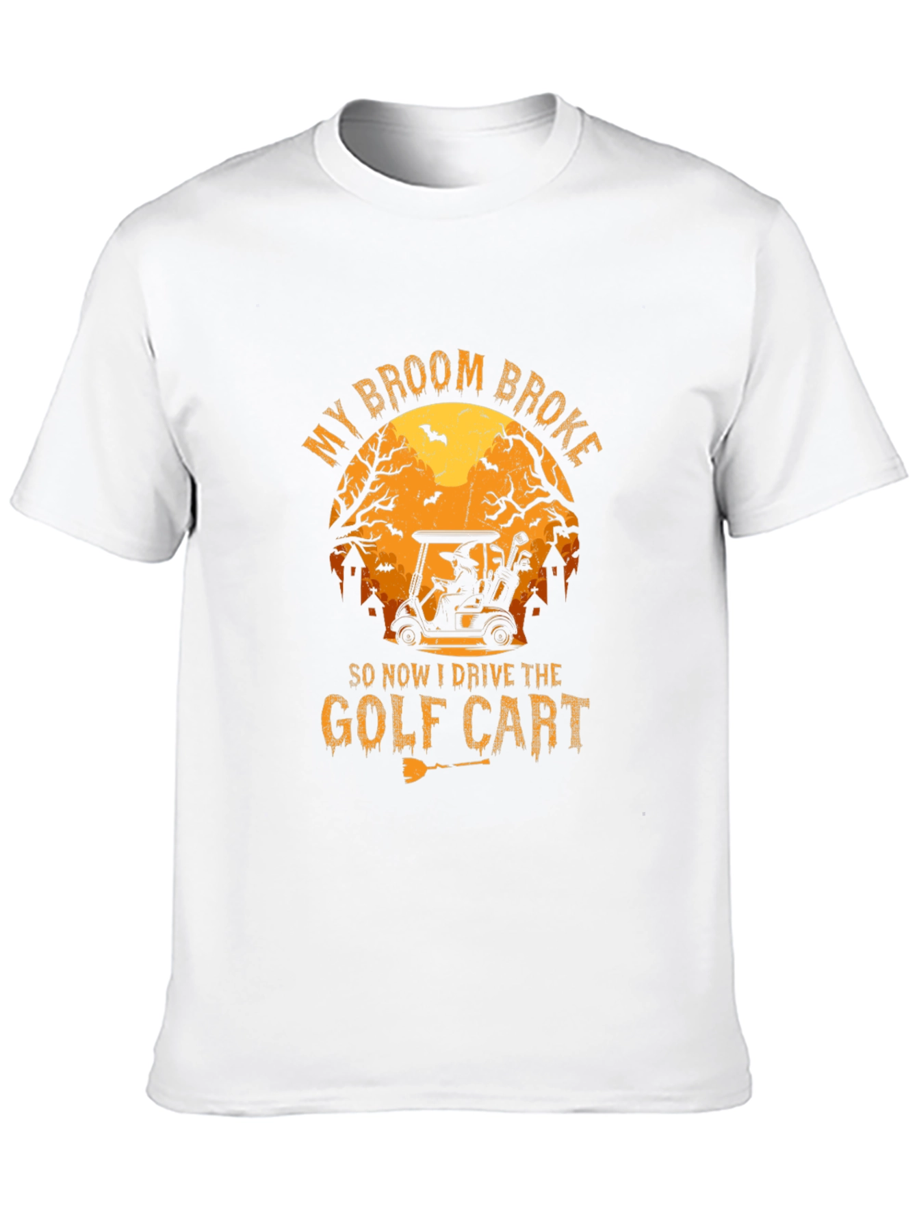 Halloween Golf Cart T-Shirt - My Broom Broke!