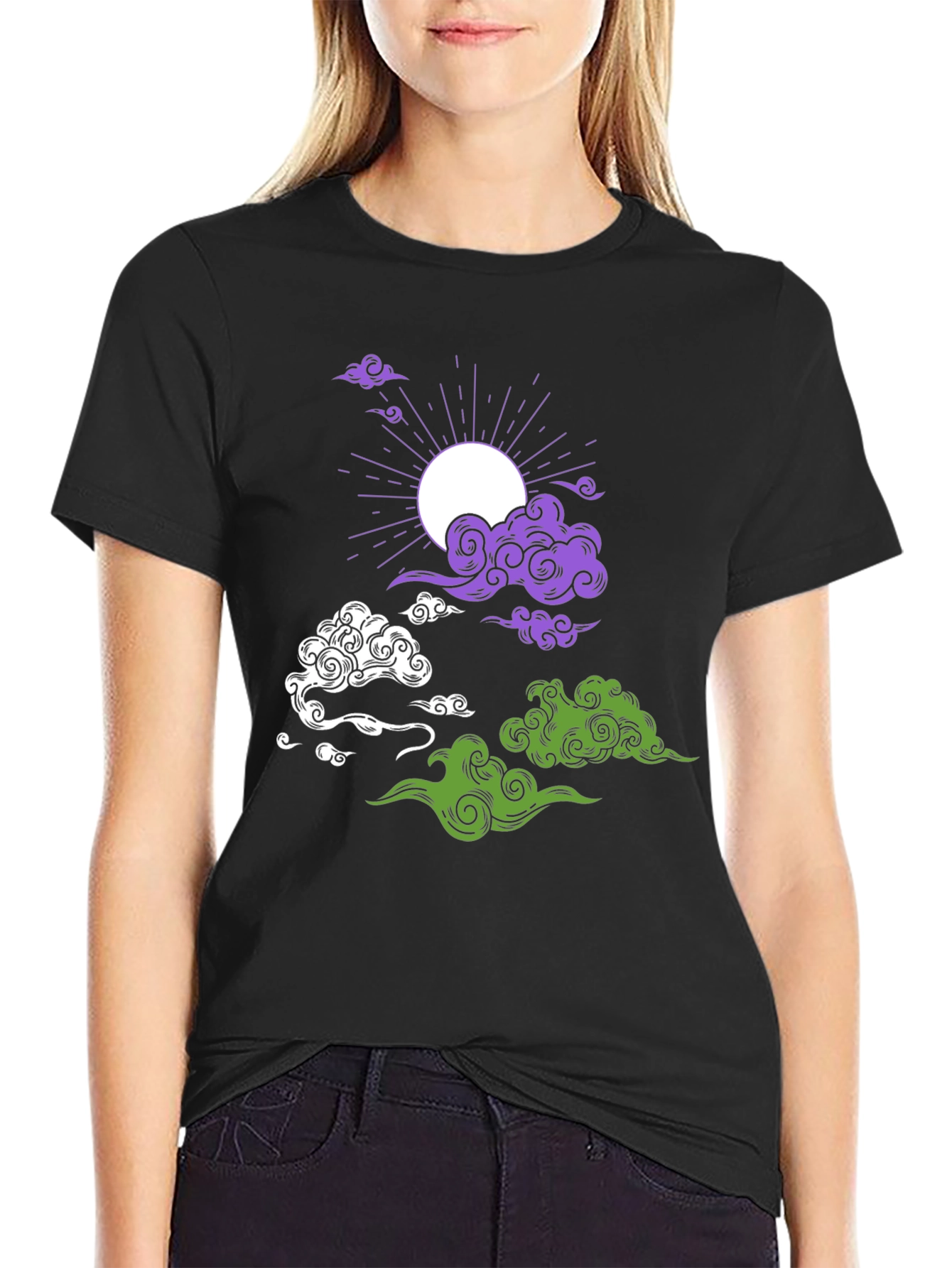 Celestial Cloud Print T-Shirt