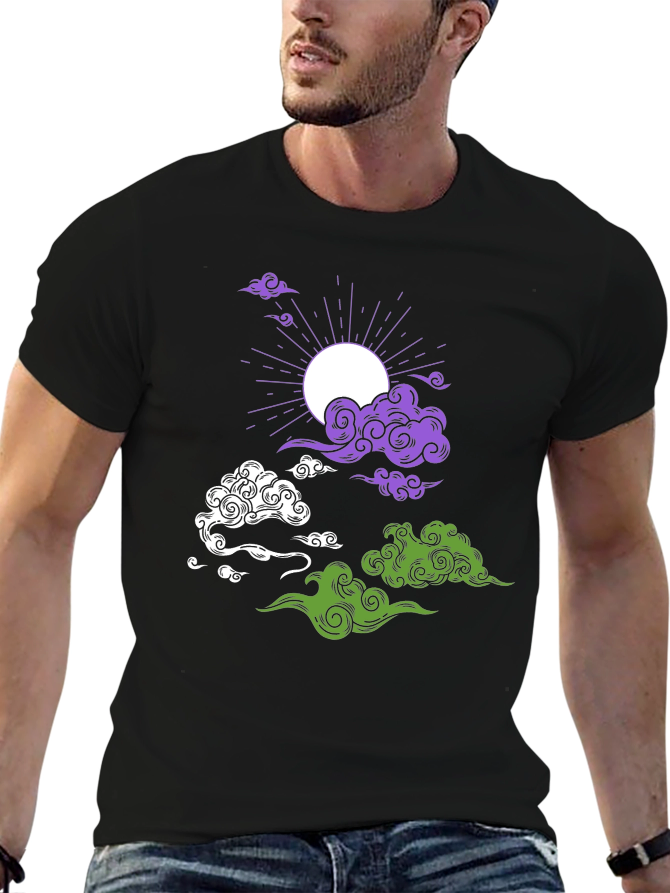 Celestial Cloud Print T-Shirt