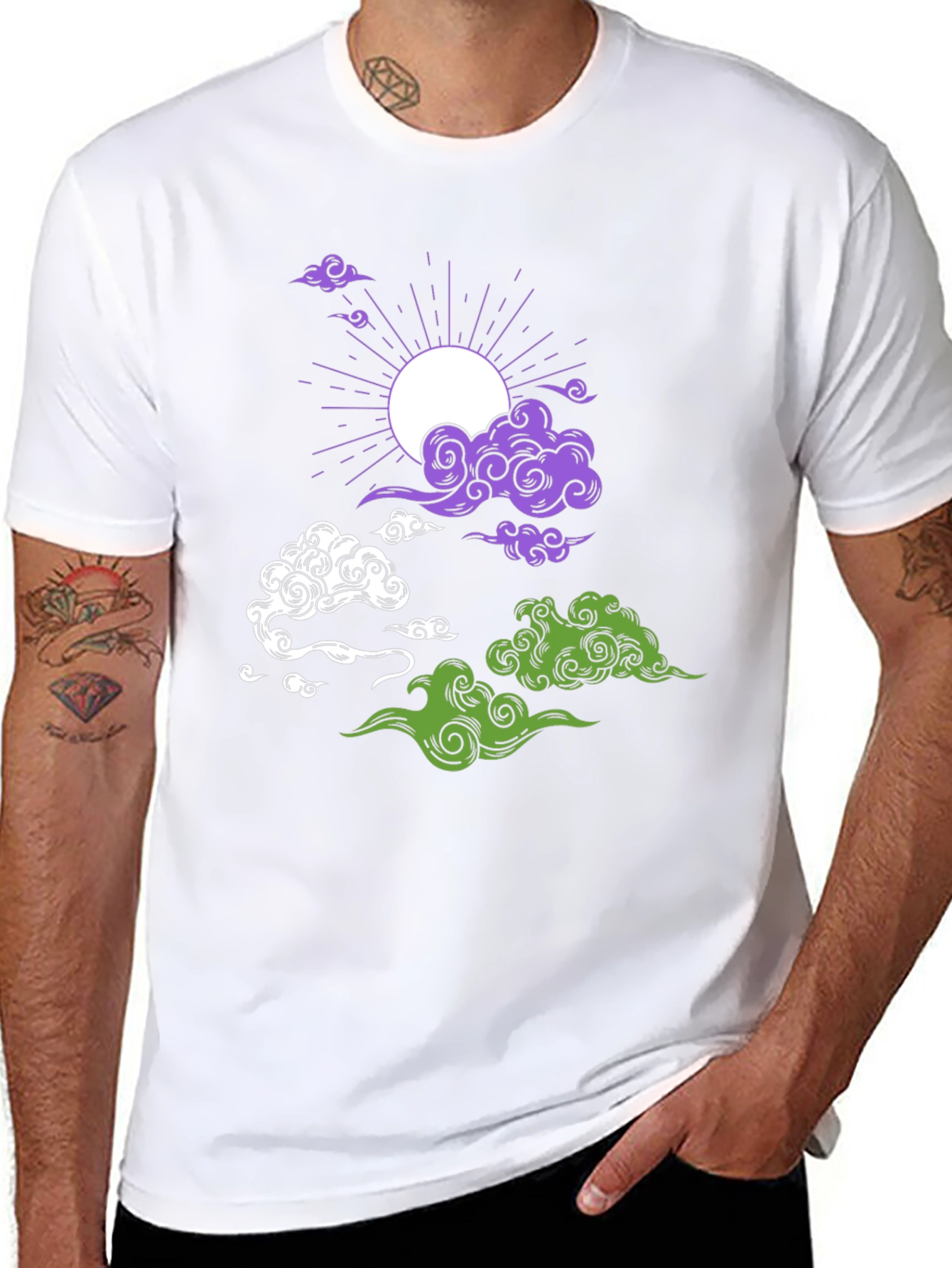 Celestial Cloud Print T-Shirt
