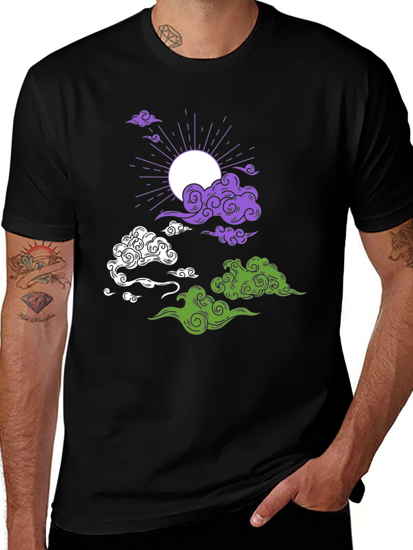 Celestial Cloud Print T-Shirt
