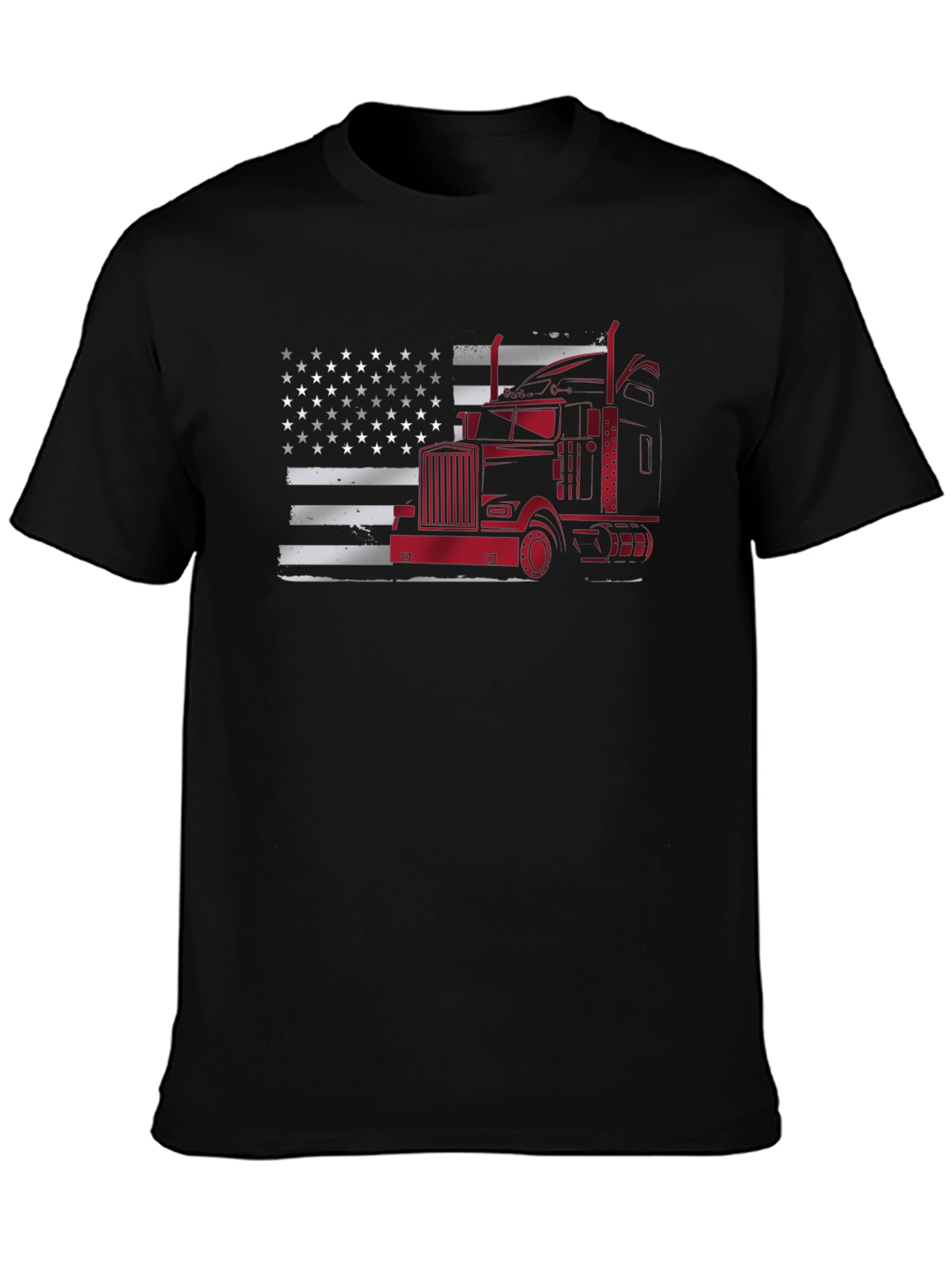 Trucker American Flag Graphic T-Shirt