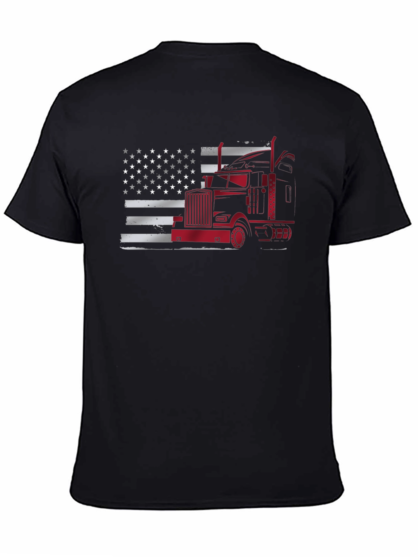 Trucker American Flag Graphic T-Shirt