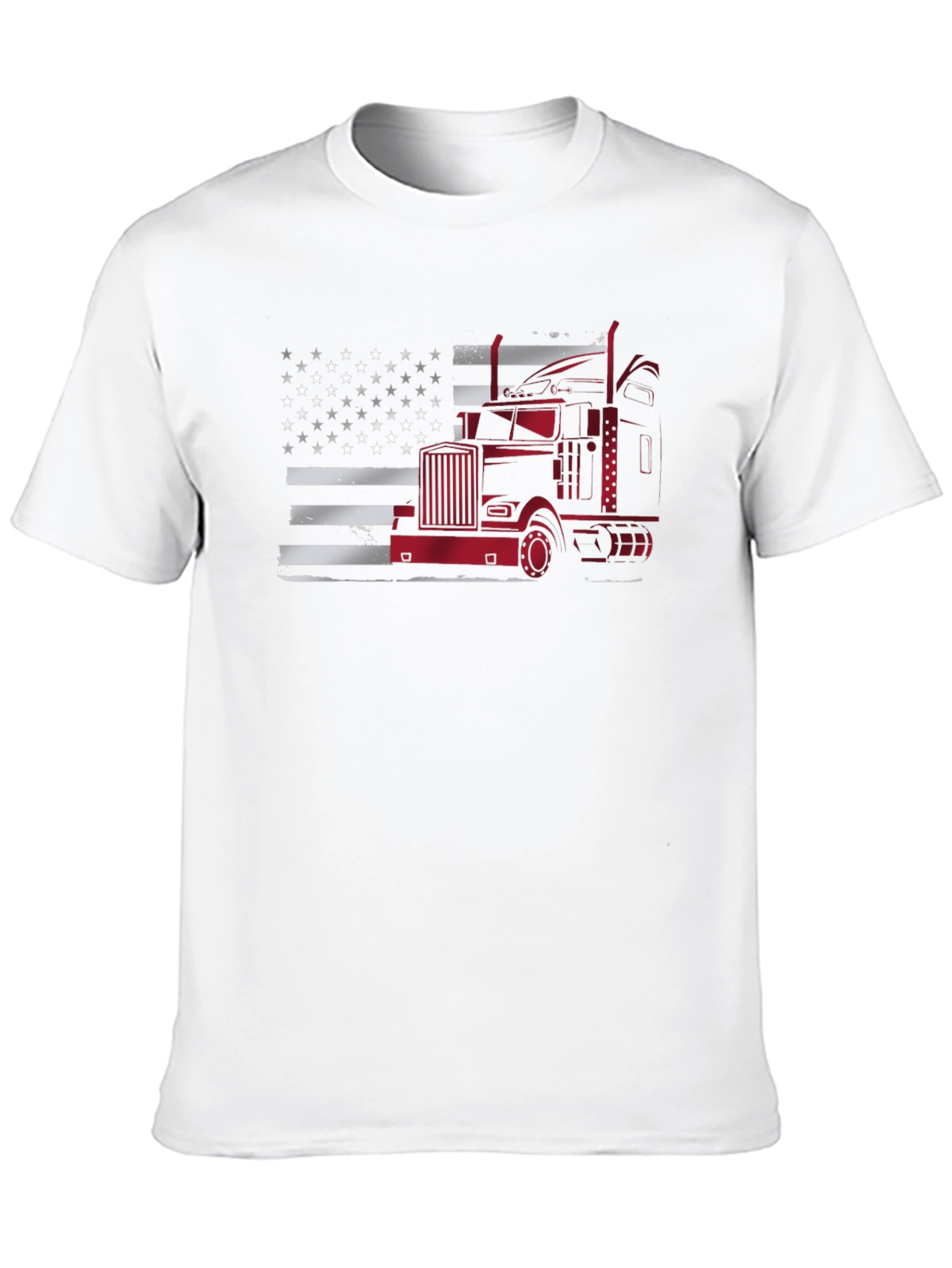 Trucker American Flag Graphic T-Shirt