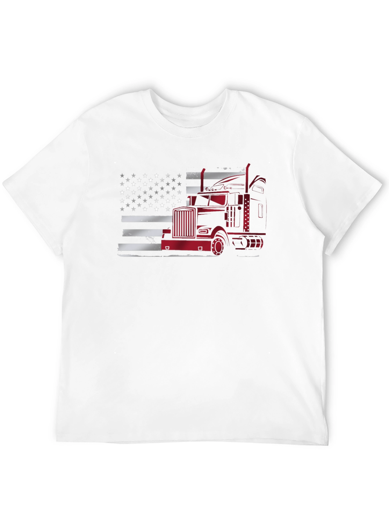 Trucker American Flag Graphic T-Shirt