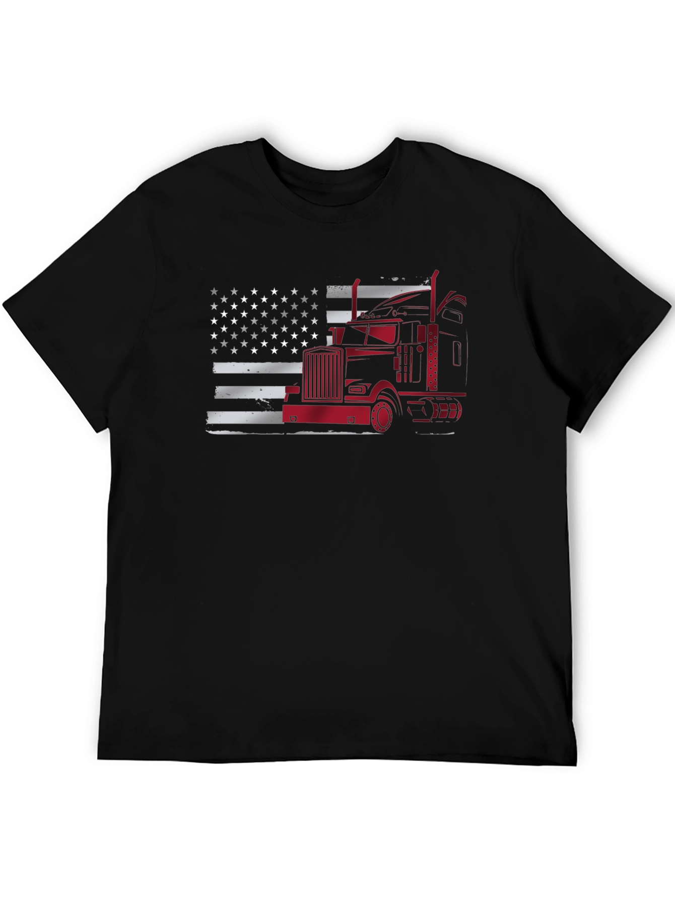 Trucker American Flag Graphic T-Shirt