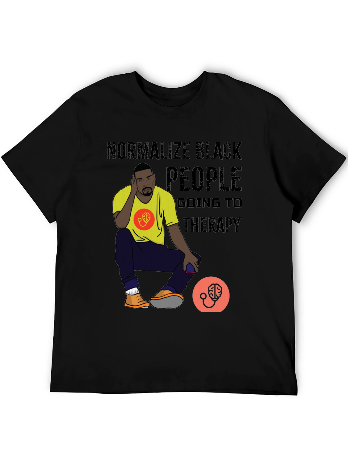 Normalize Black People Therapy Graphic Tee