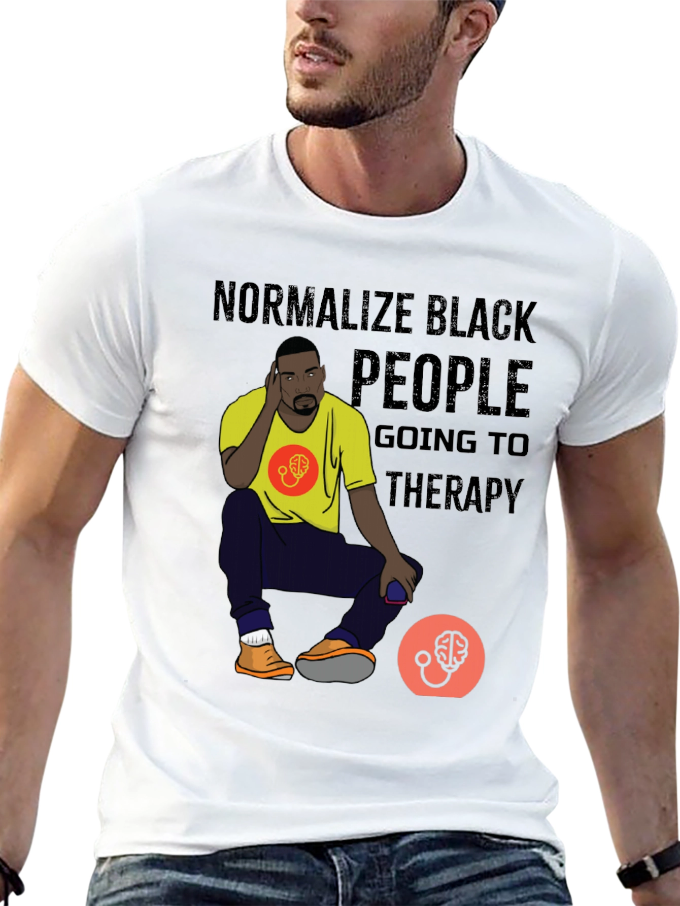 Normalize Black People Therapy Graphic Tee