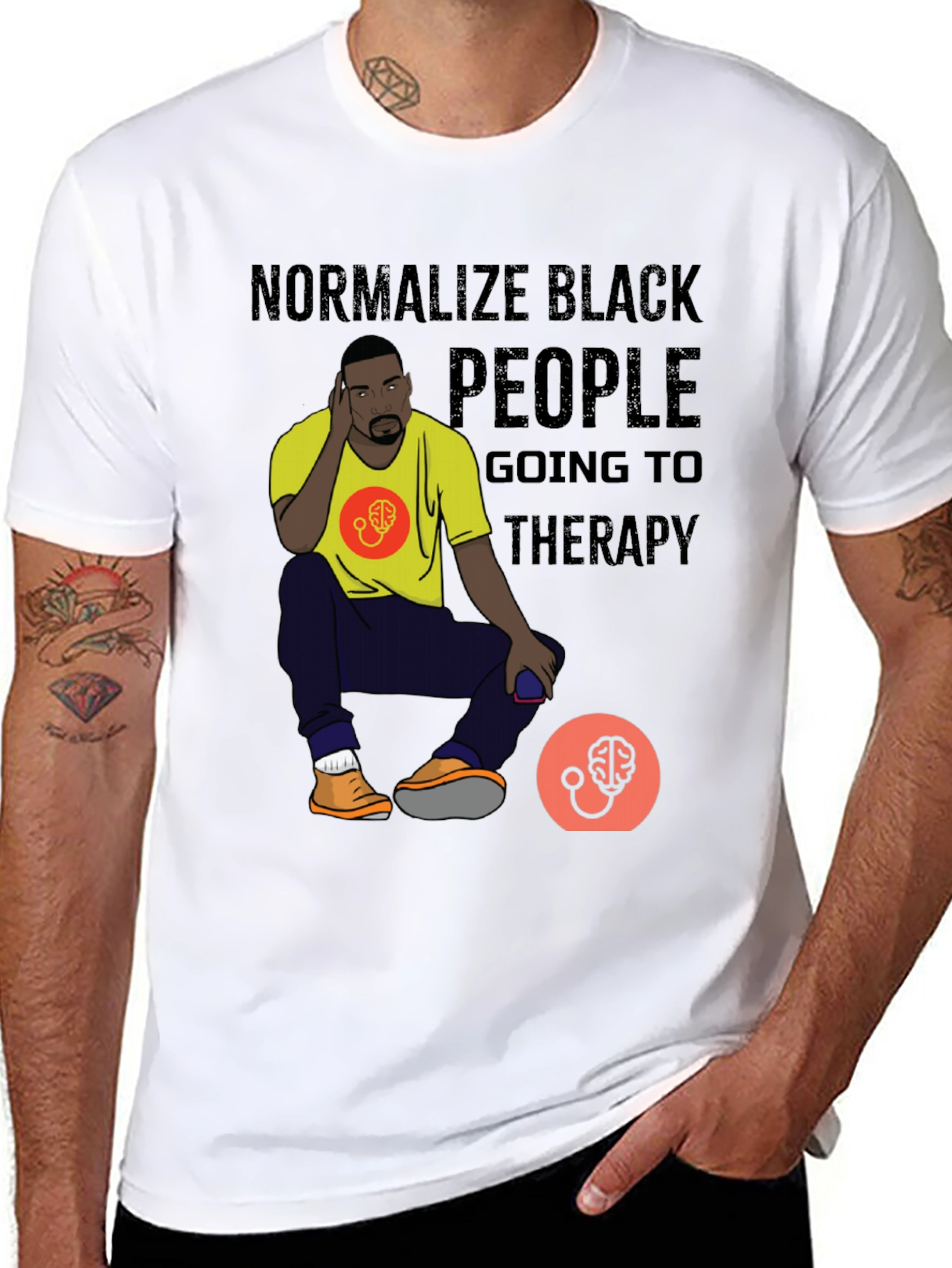 Normalize Black People Therapy Graphic Tee