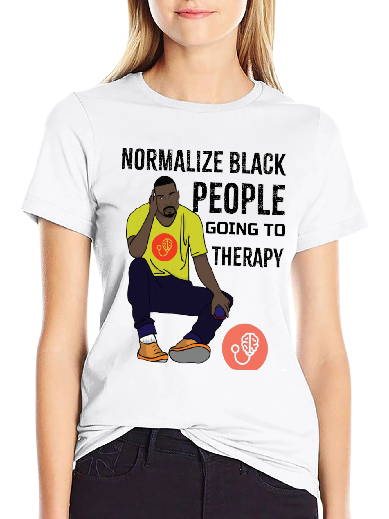 Normalize Black People Therapy Graphic Tee