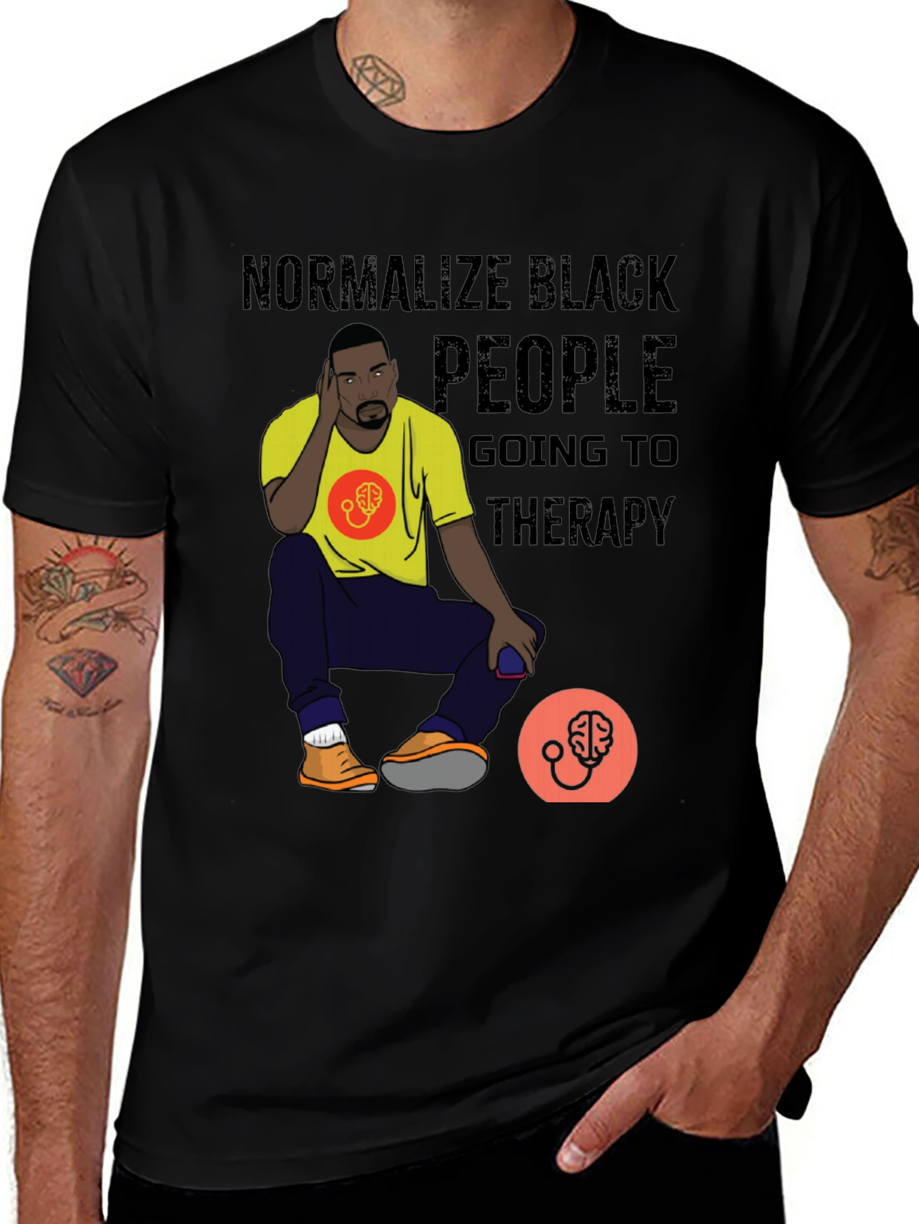 Normalize Black People Therapy Graphic Tee