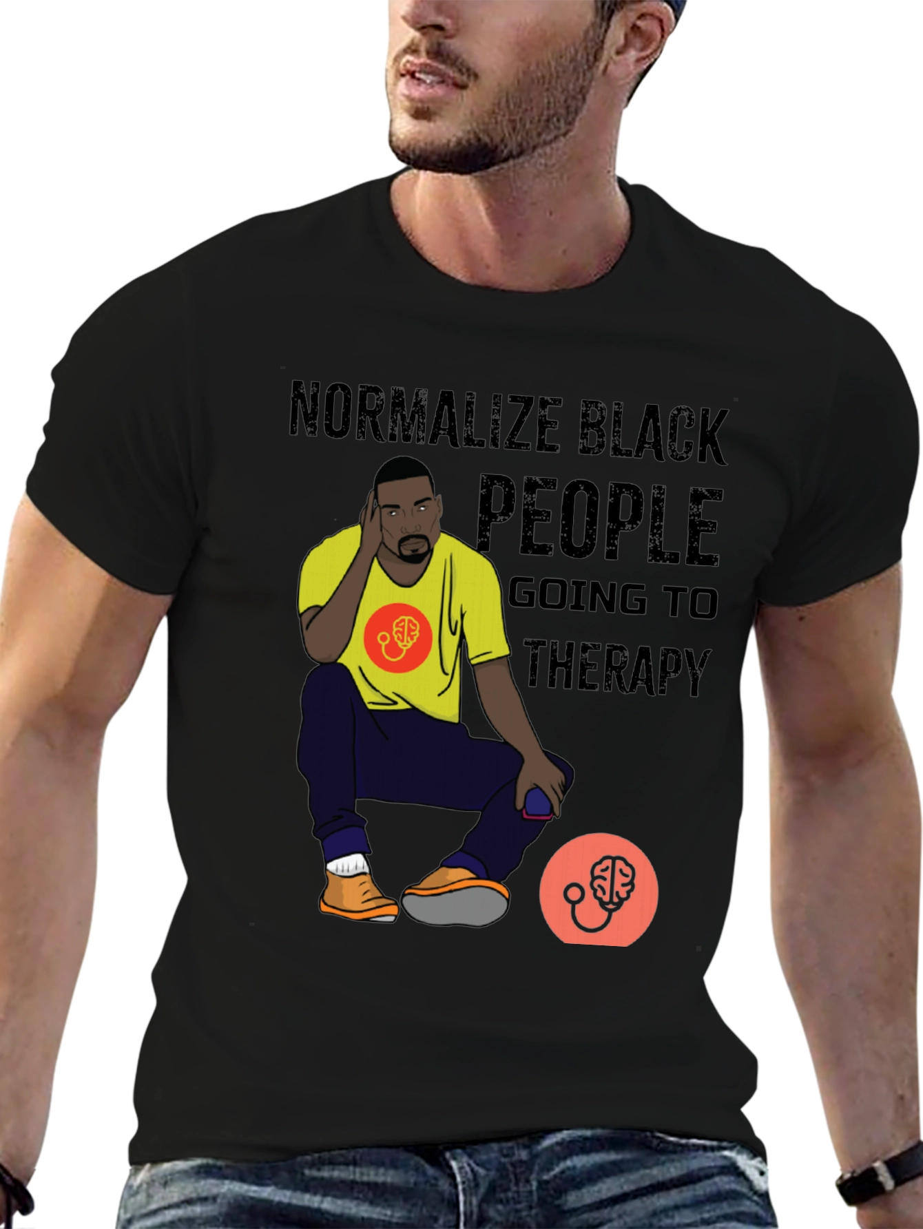 Normalize Black People Therapy Graphic Tee