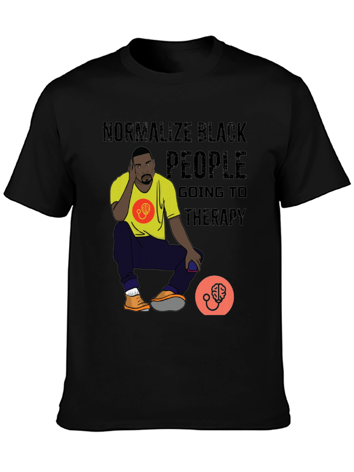 Normalize Black People Therapy Graphic Tee