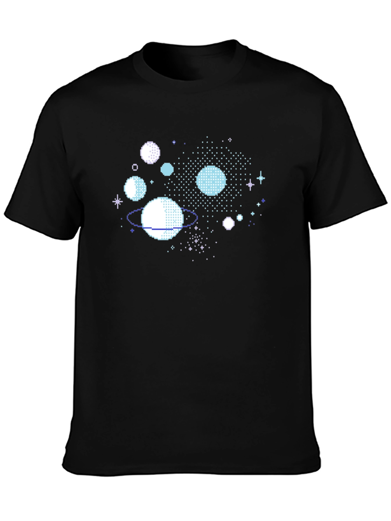 Pixelated Planet T-Shirt - Retro Space Design