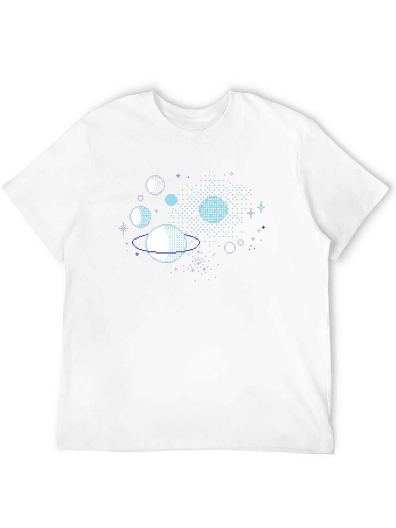 Pixelated Planet T-Shirt - Retro Space Design