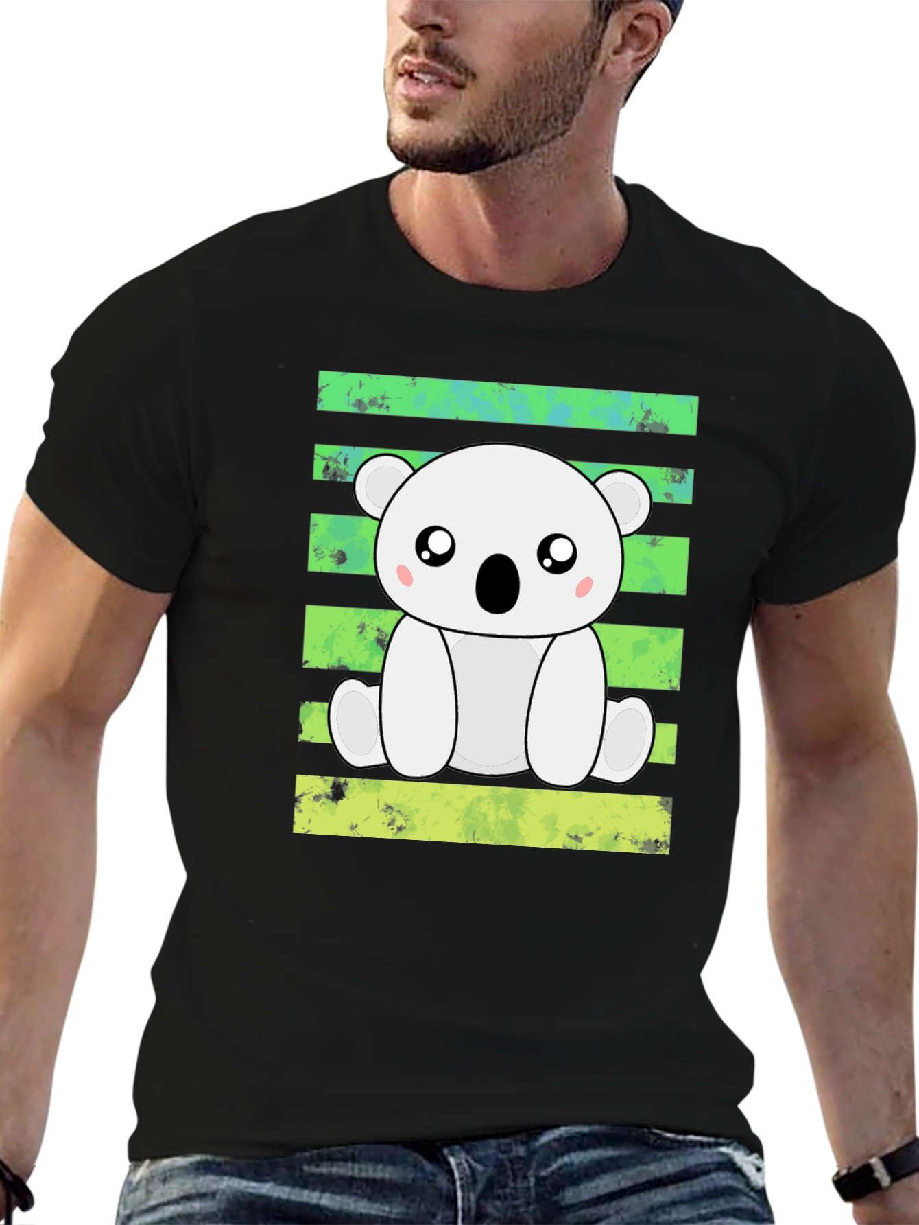 Cute Bear Graphic Tee - Soft Cotton Blend