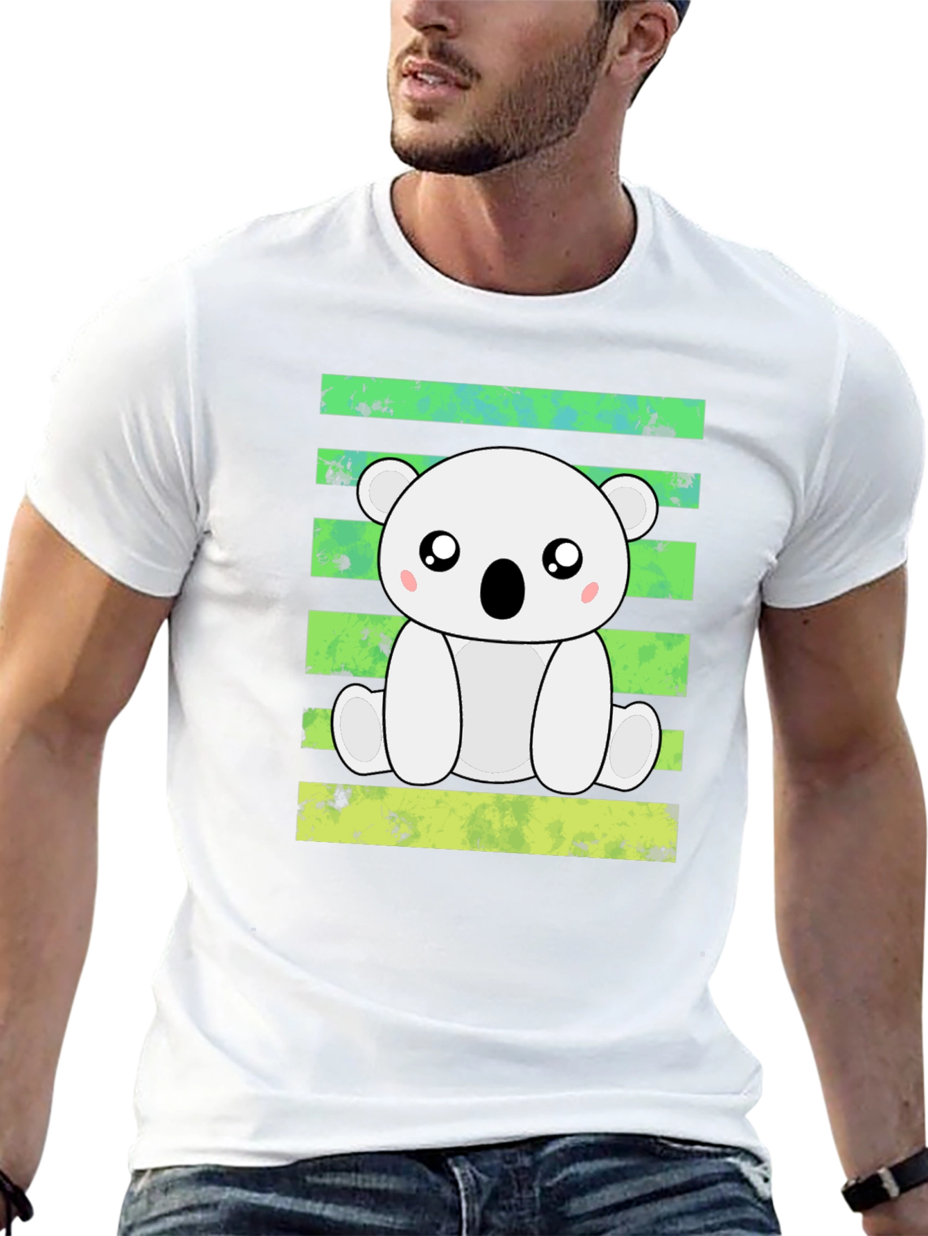 Cute Bear Graphic Tee - Soft Cotton Blend