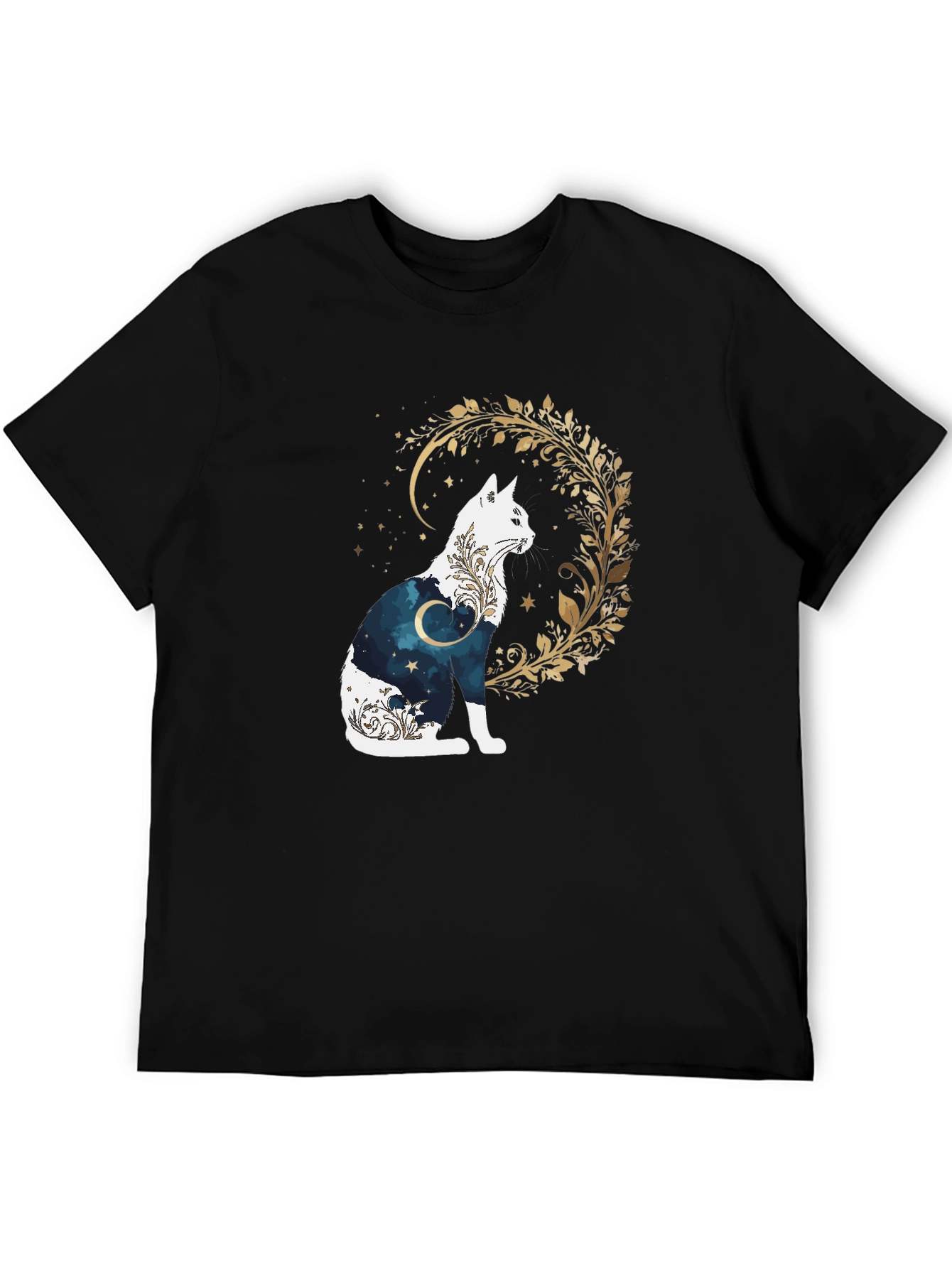 Mystic Cat Graphic Tee - Black