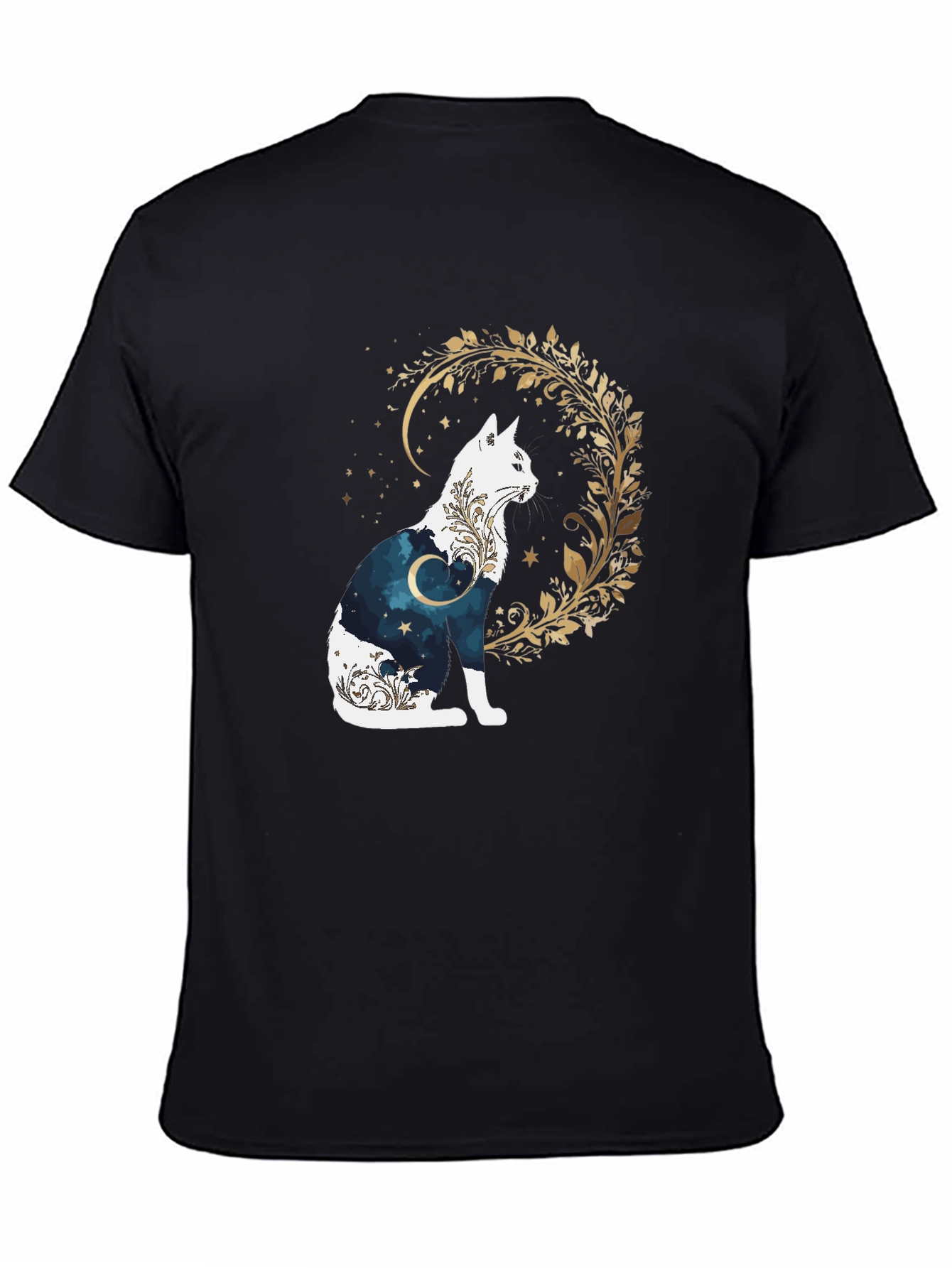 Mystic Cat Graphic Tee - Black