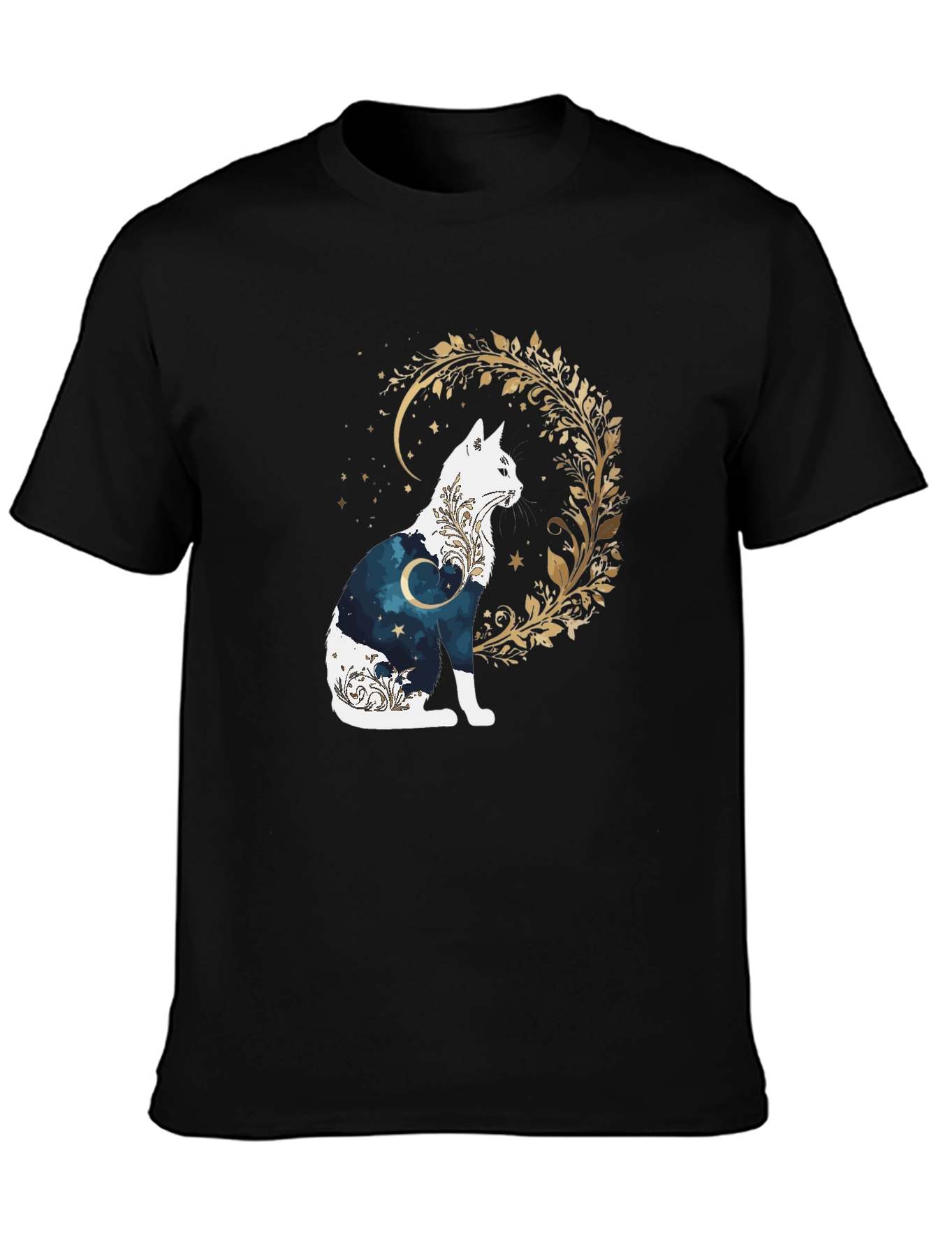 Mystic Cat Graphic Tee - Black