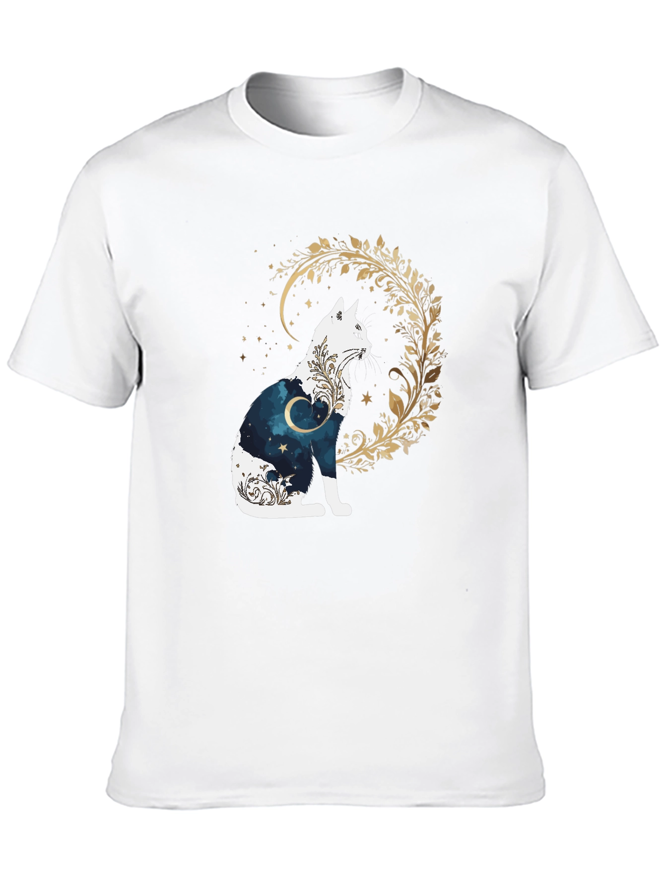 Mystic Cat Graphic Tee - Black