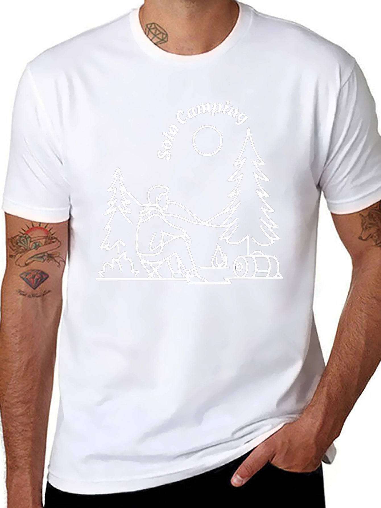Solo Camping Graphic Tee - Black Cotton T-Shirt