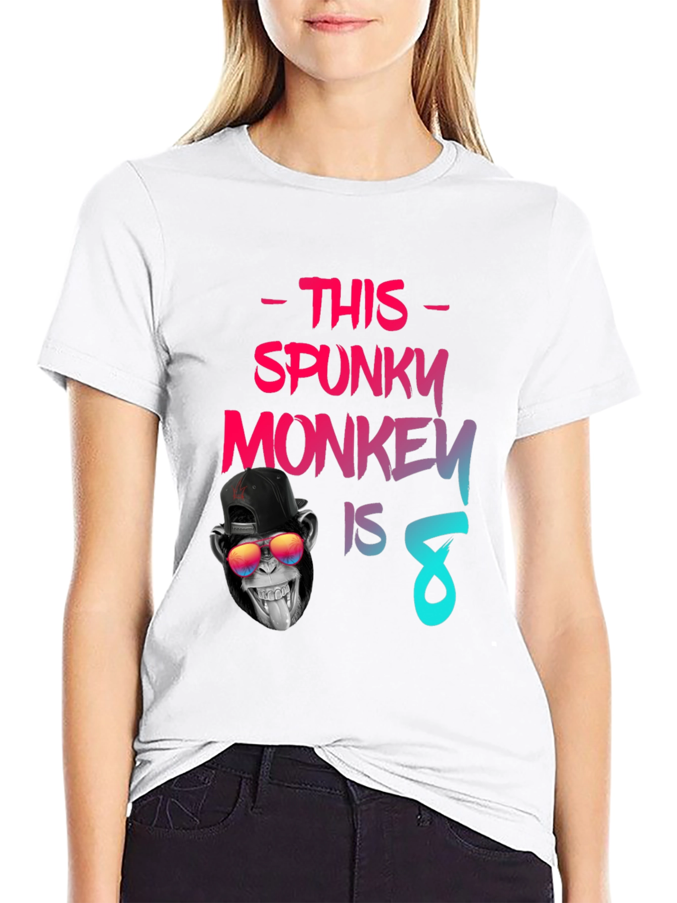Spunky Monkey 8th Birthday T-Shirt