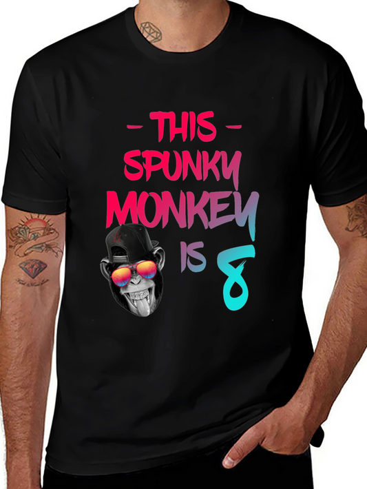 Spunky Monkey 8th Birthday T-Shirt