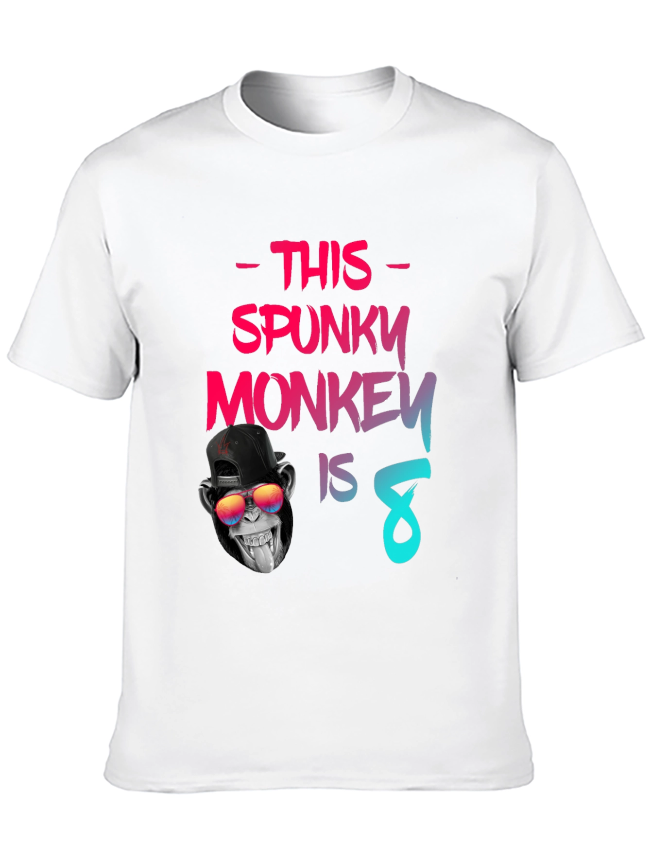 Spunky Monkey 8th Birthday T-Shirt