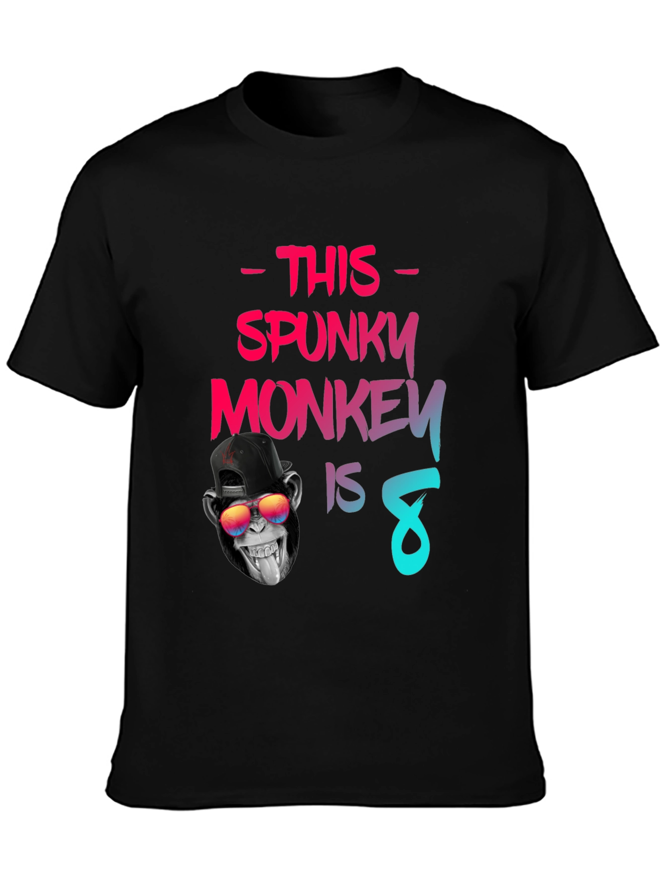 Spunky Monkey 8th Birthday T-Shirt