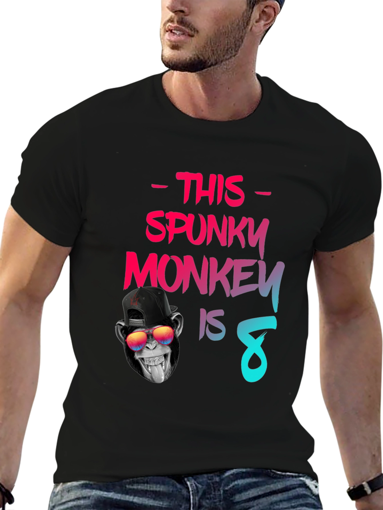 Spunky Monkey 8th Birthday T-Shirt