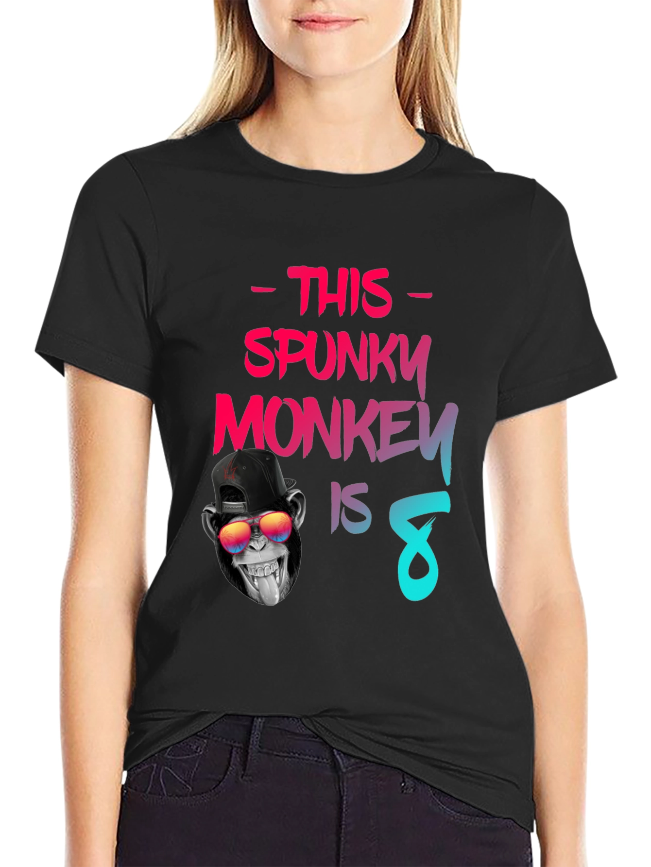 Spunky Monkey 8th Birthday T-Shirt