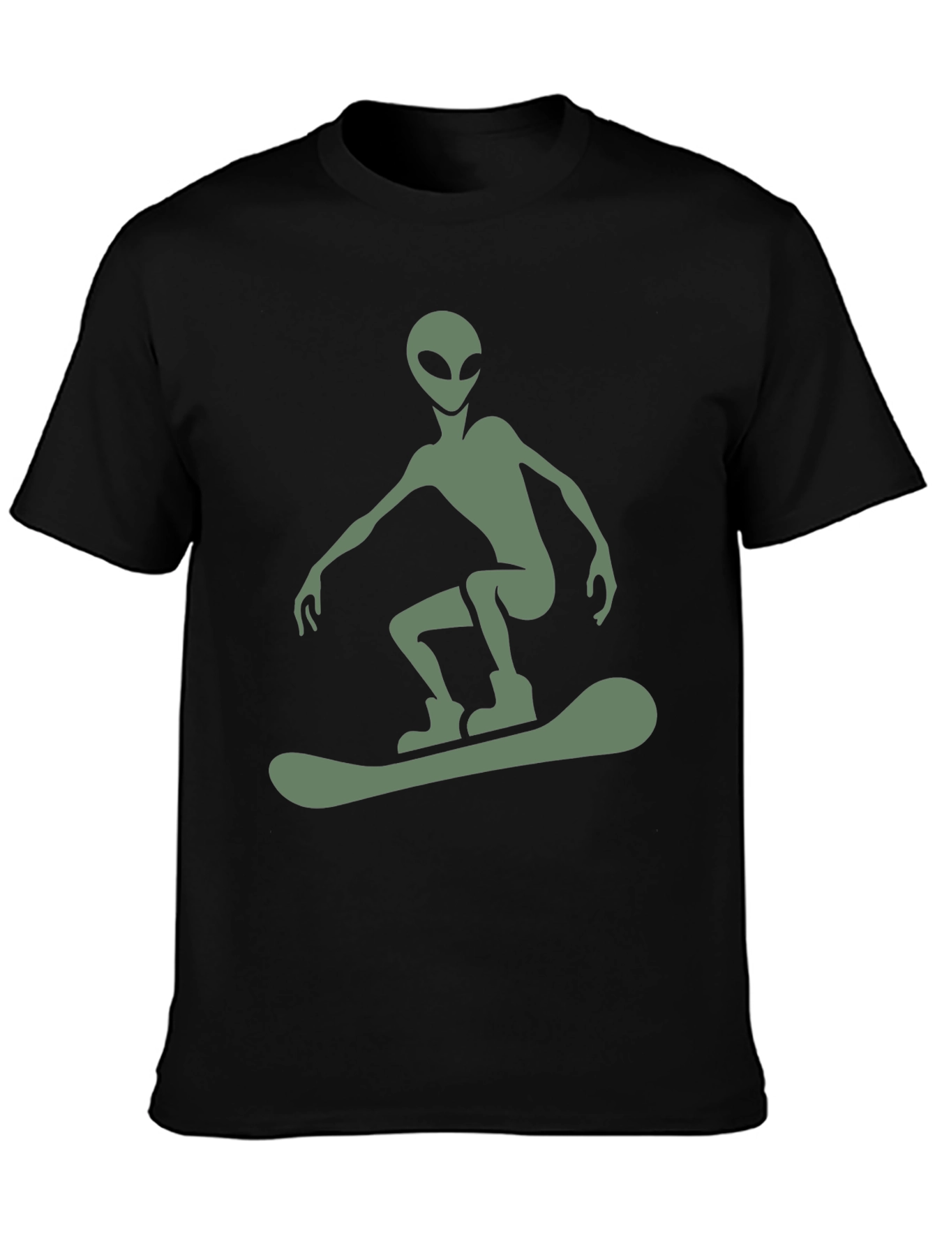 Alien Snowboarder Graphic Tee - Black