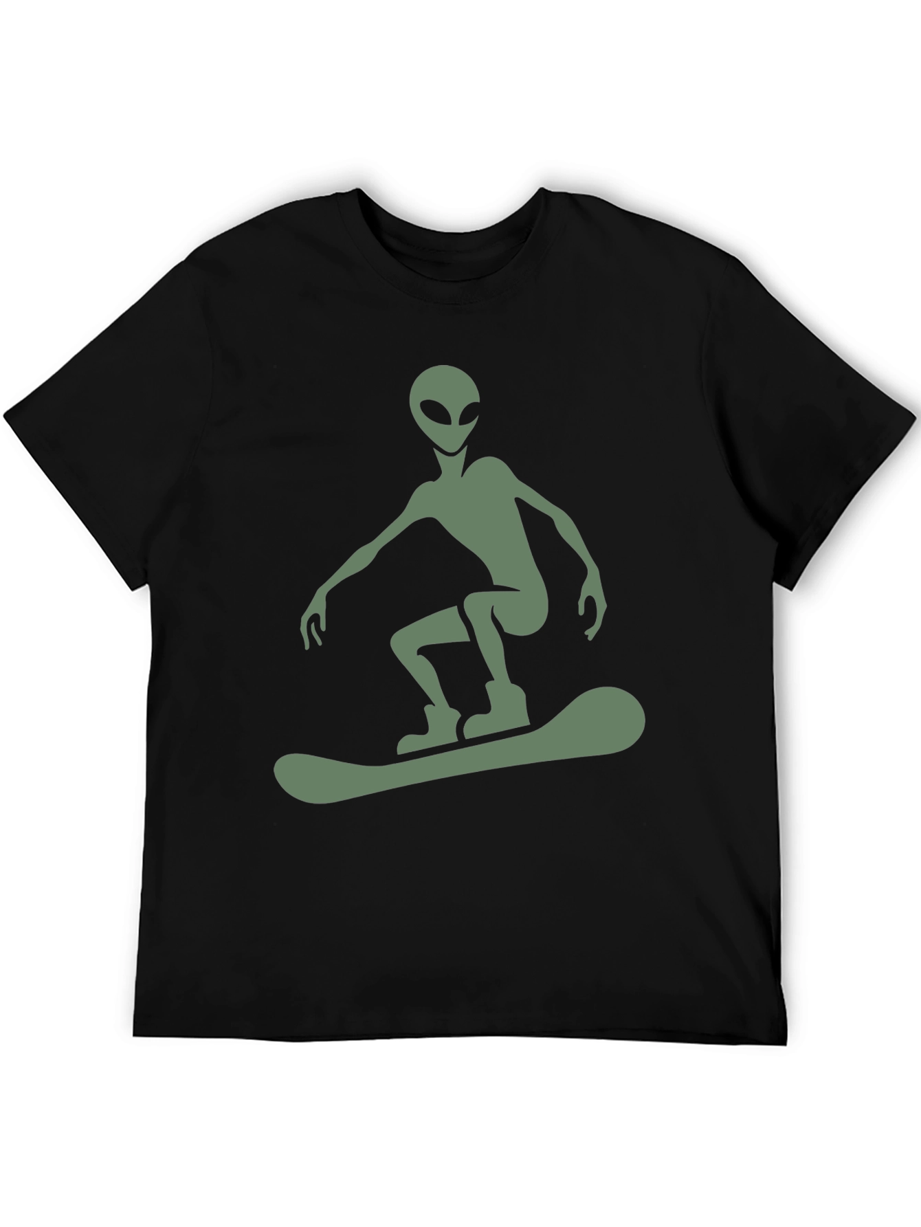 Alien Snowboarder Graphic Tee - Black