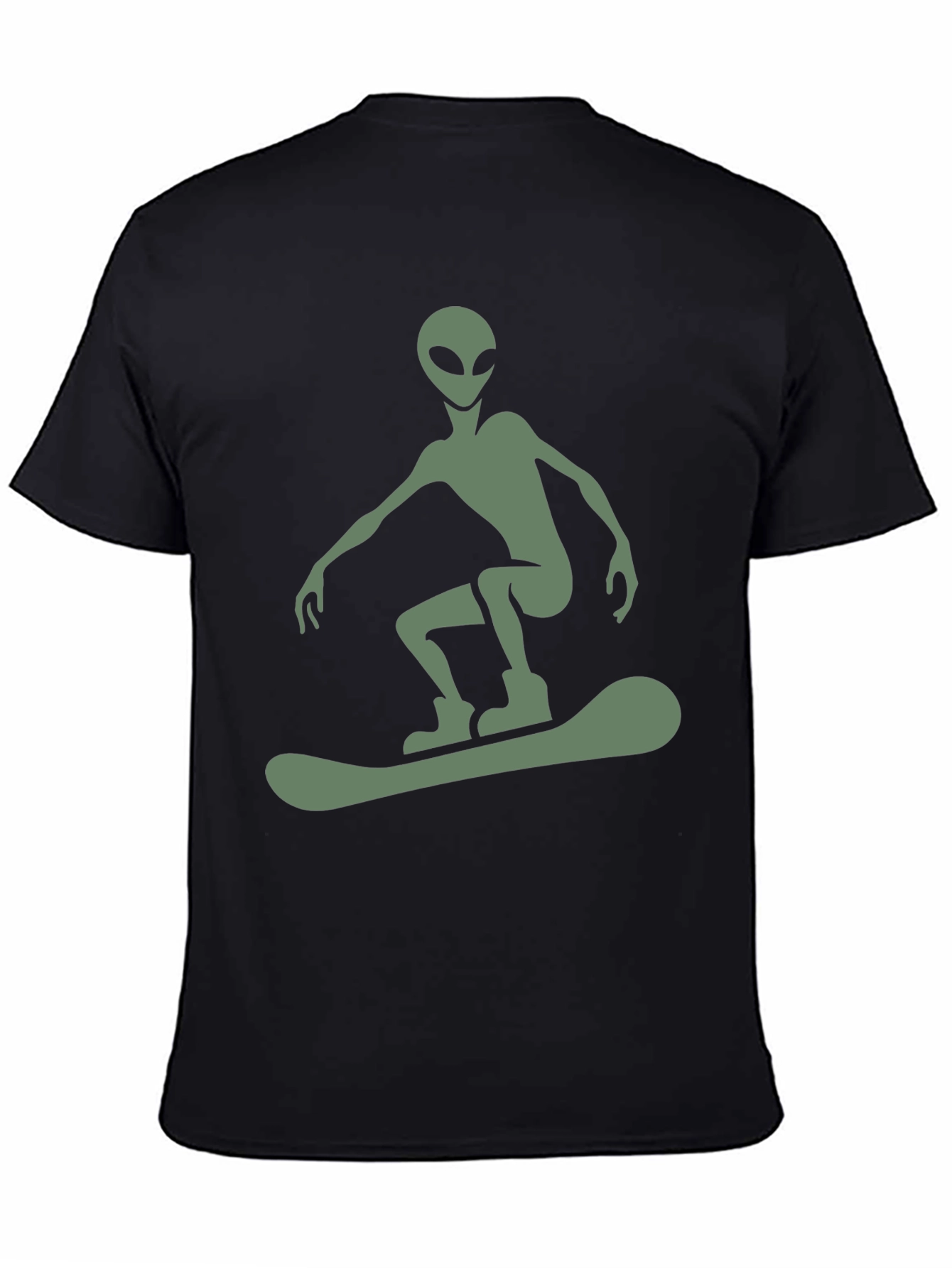 Alien Snowboarder Graphic Tee - Black