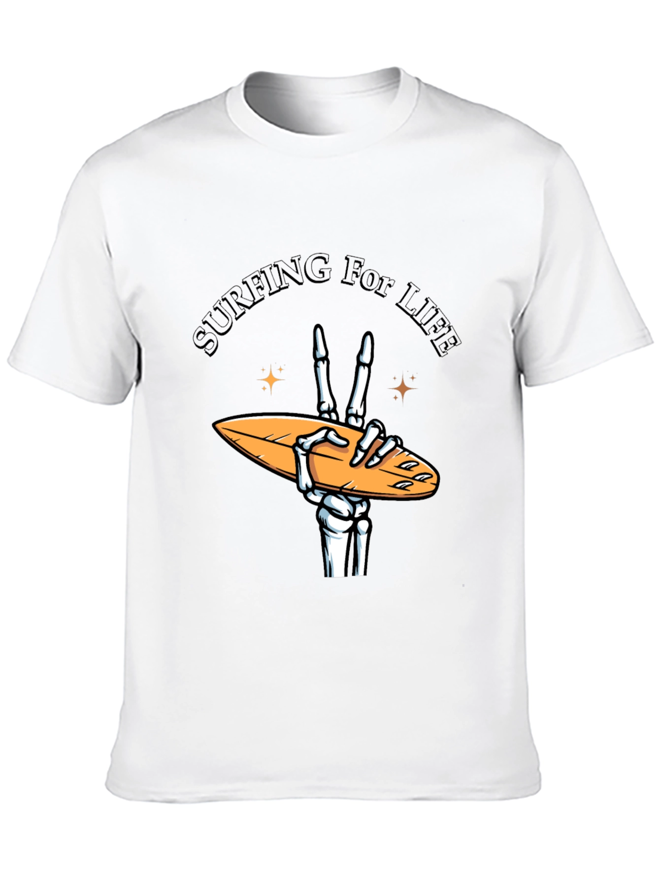 Surfing for Life Skeleton Hand T-Shirt