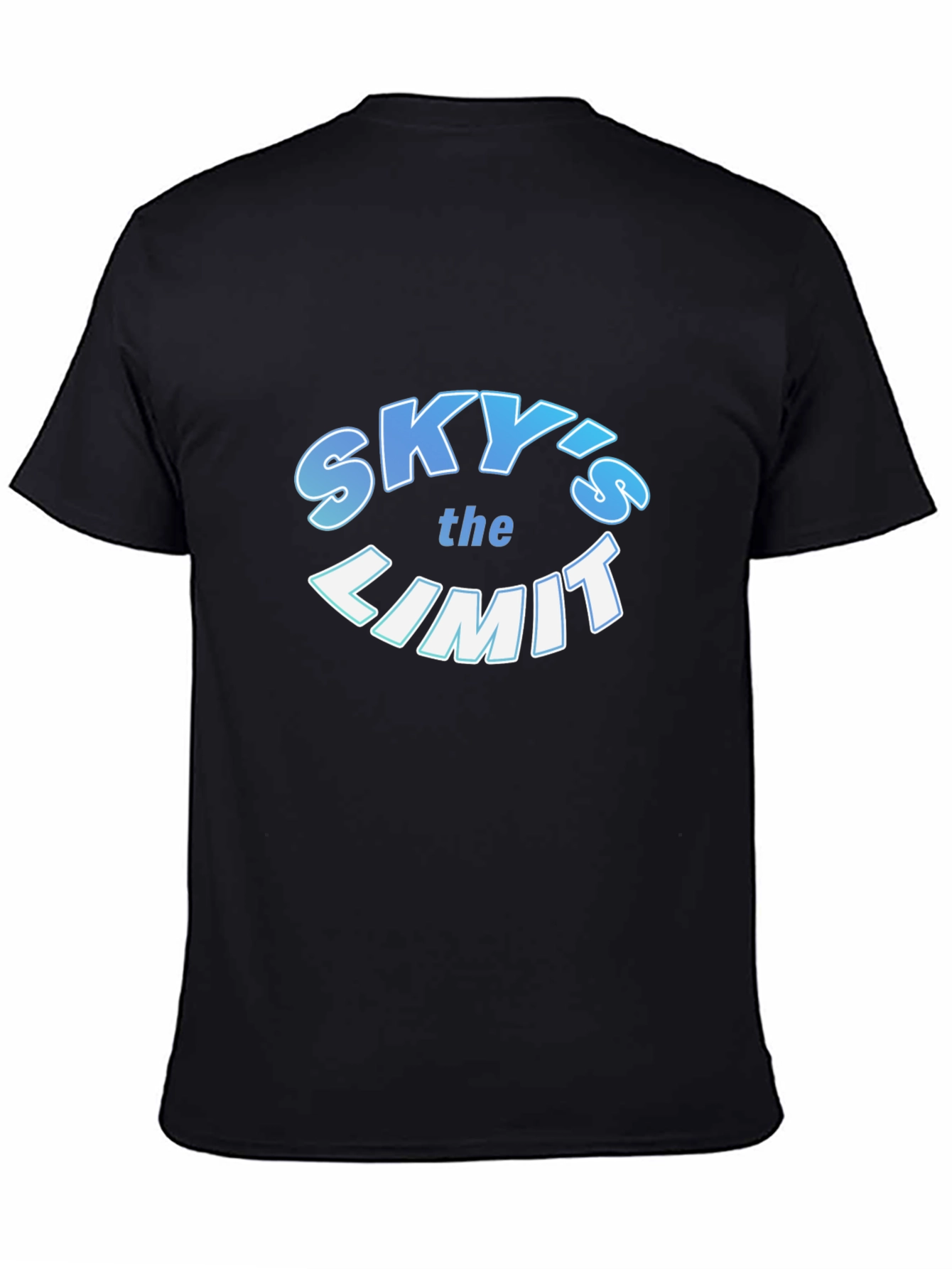 Skys the Limit Graphic Print Black T-Shirt