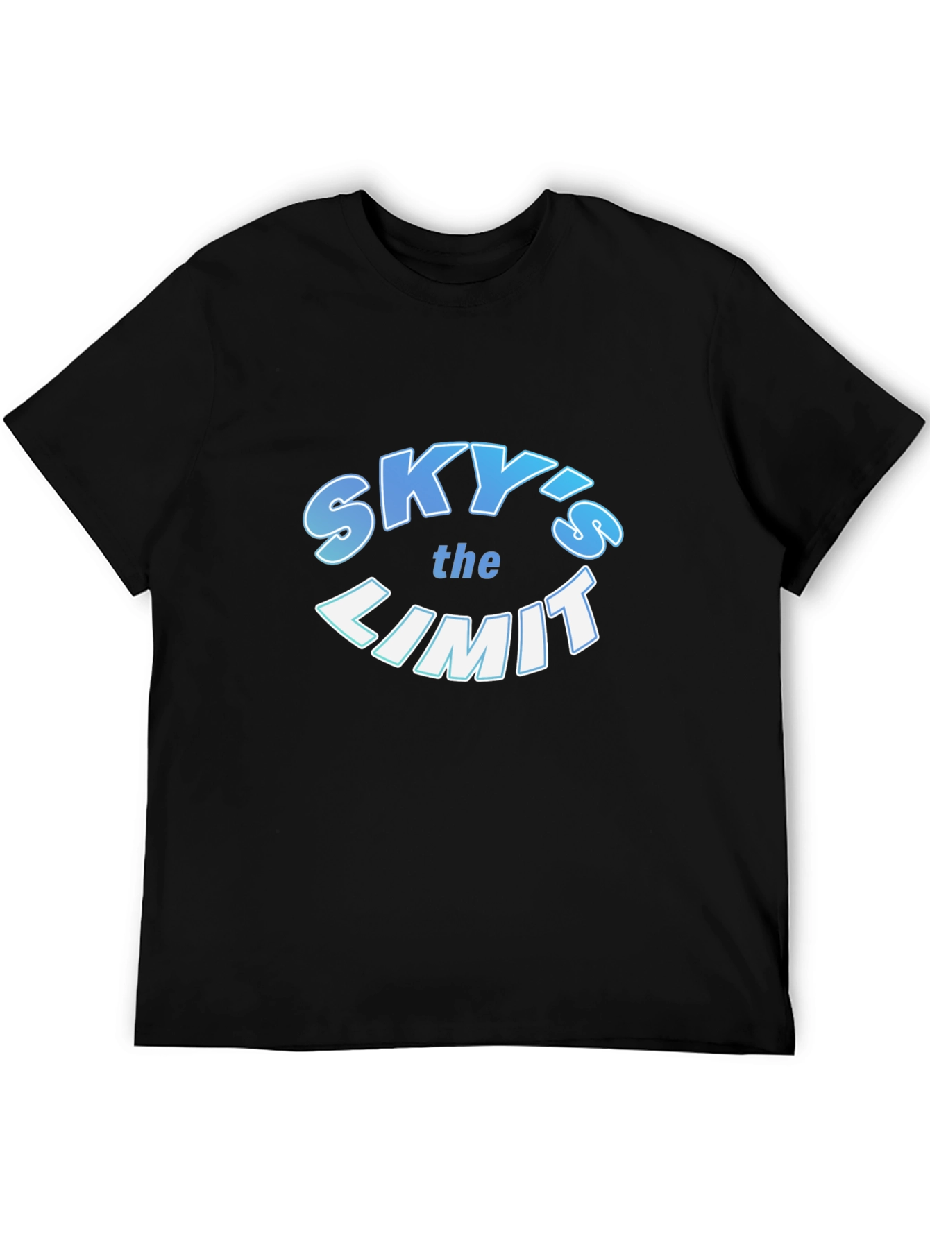 Skys the Limit Graphic Print Black T-Shirt
