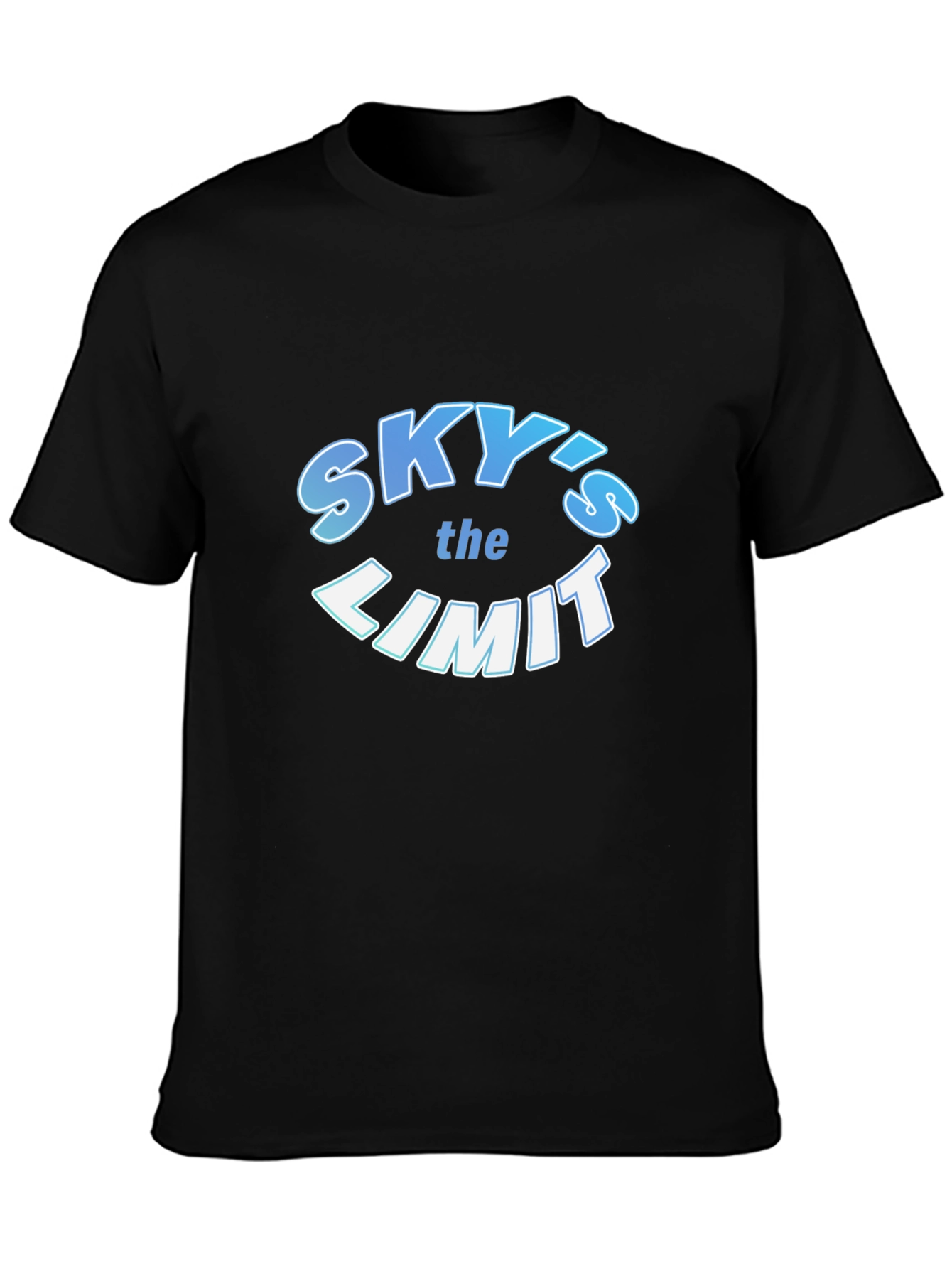 Skys the Limit Graphic Print Black T-Shirt